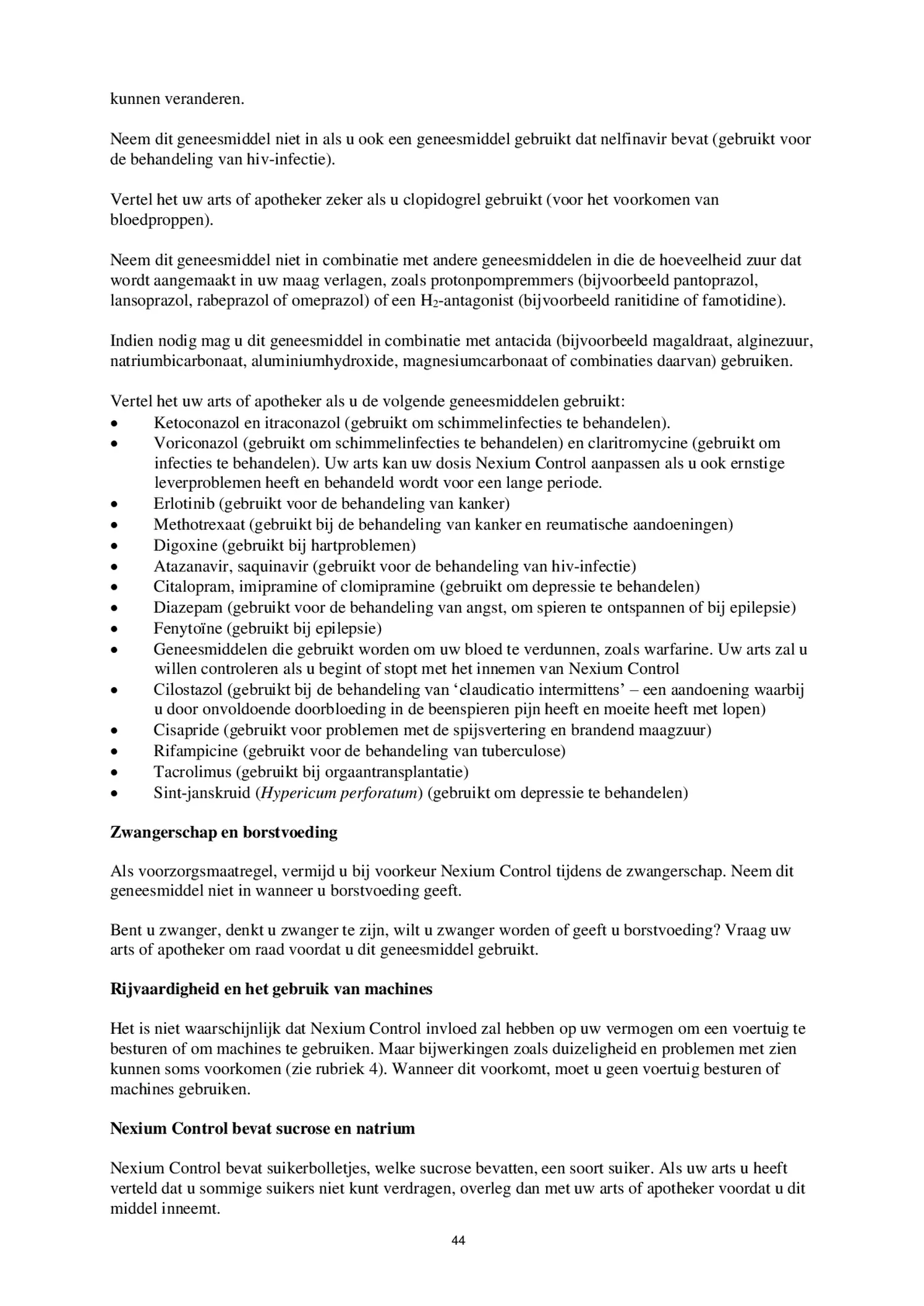 Control Tabletten - voor brandend maagzuur afbeelding van document #44, bijsluiter