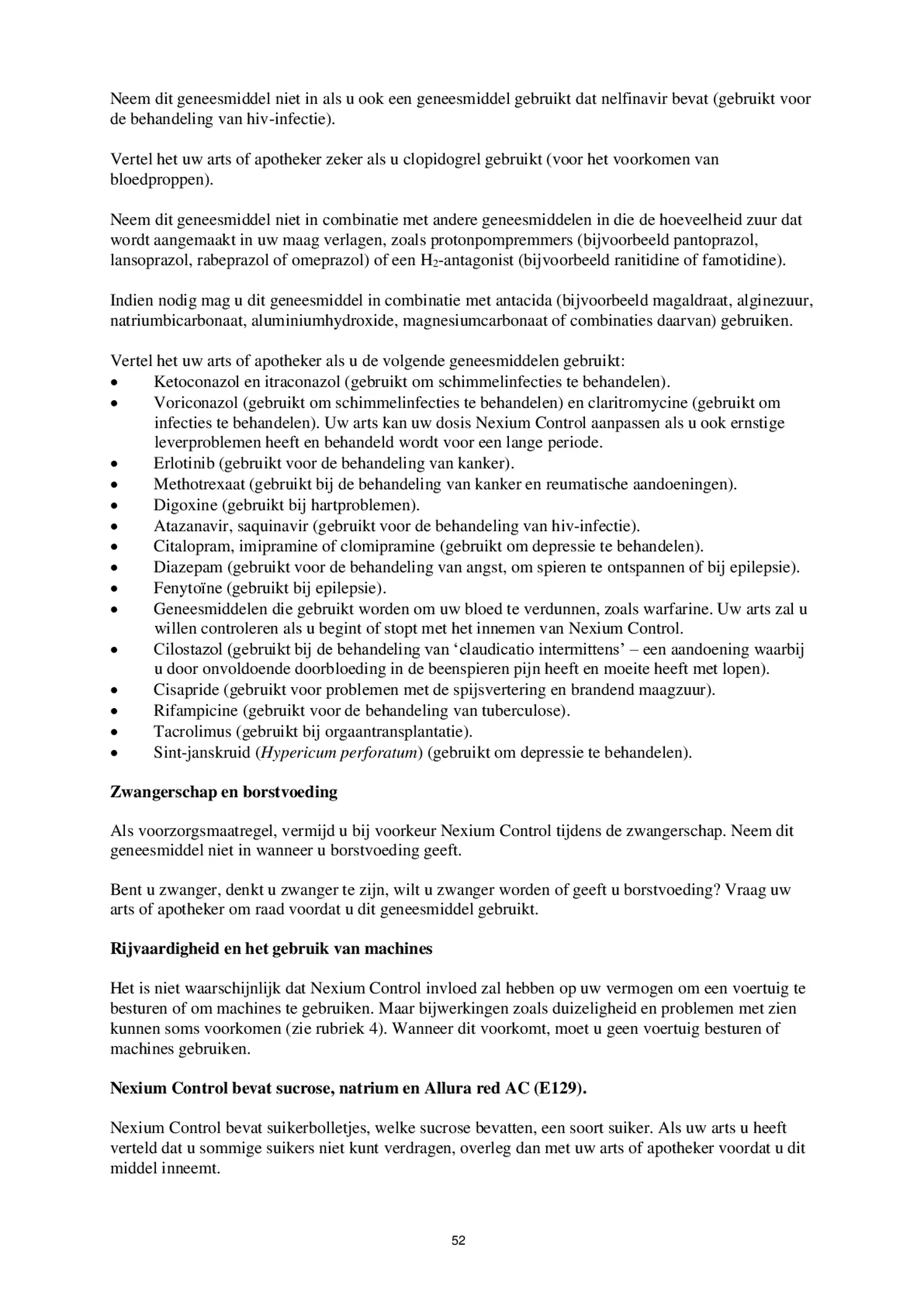 Control Tabletten - voor brandend maagzuur afbeelding van document #52, bijsluiter