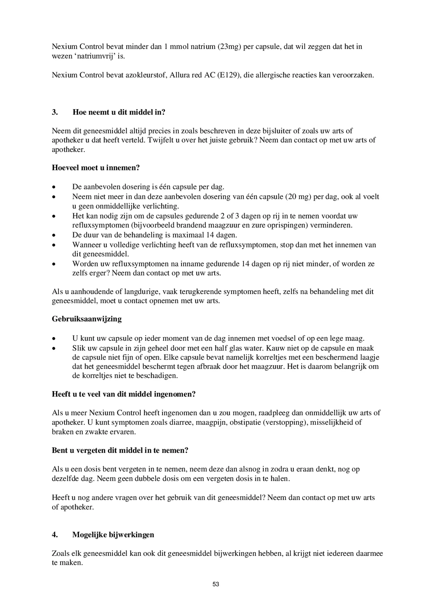 Control Tabletten - voor brandend maagzuur afbeelding van document #53, bijsluiter