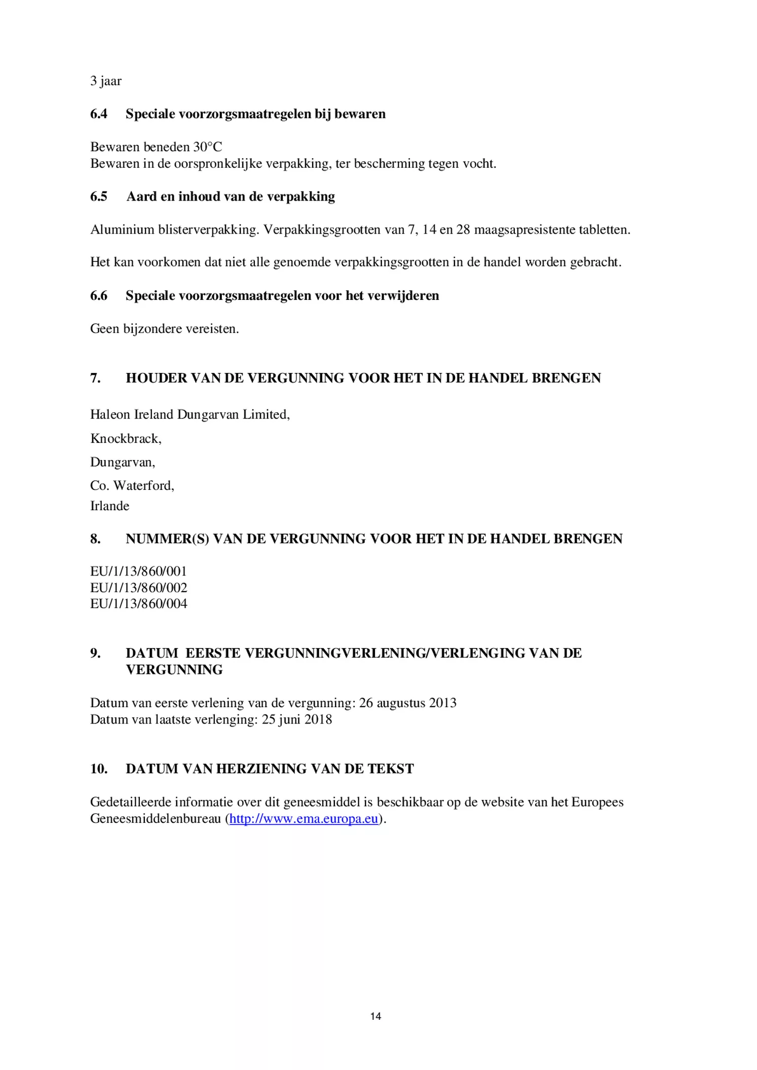 Control Tabletten - voor brandend maagzuur afbeelding van document #14, bijsluiter