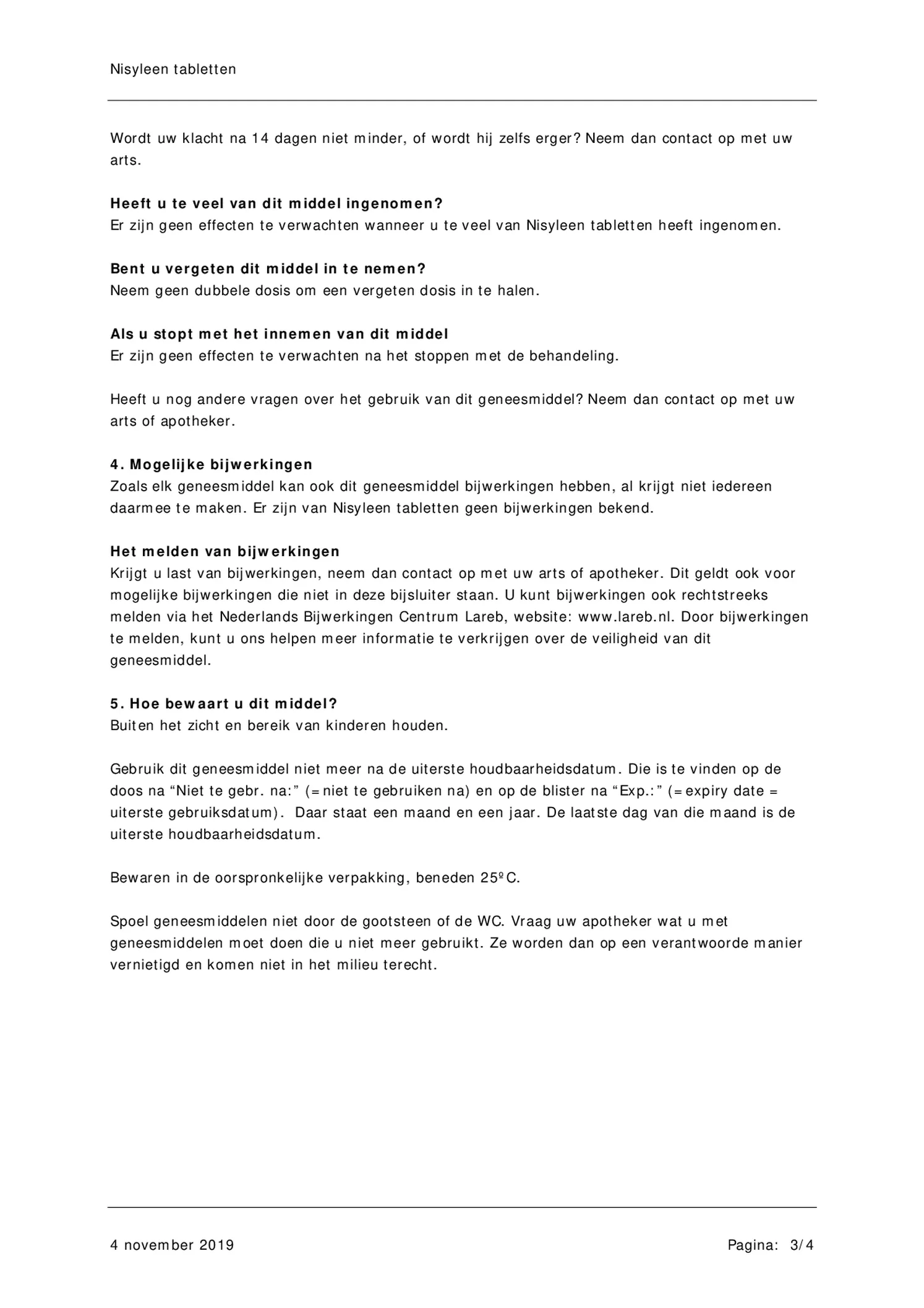 Nisyleen Tabletten afbeelding van document #3, bijsluiter