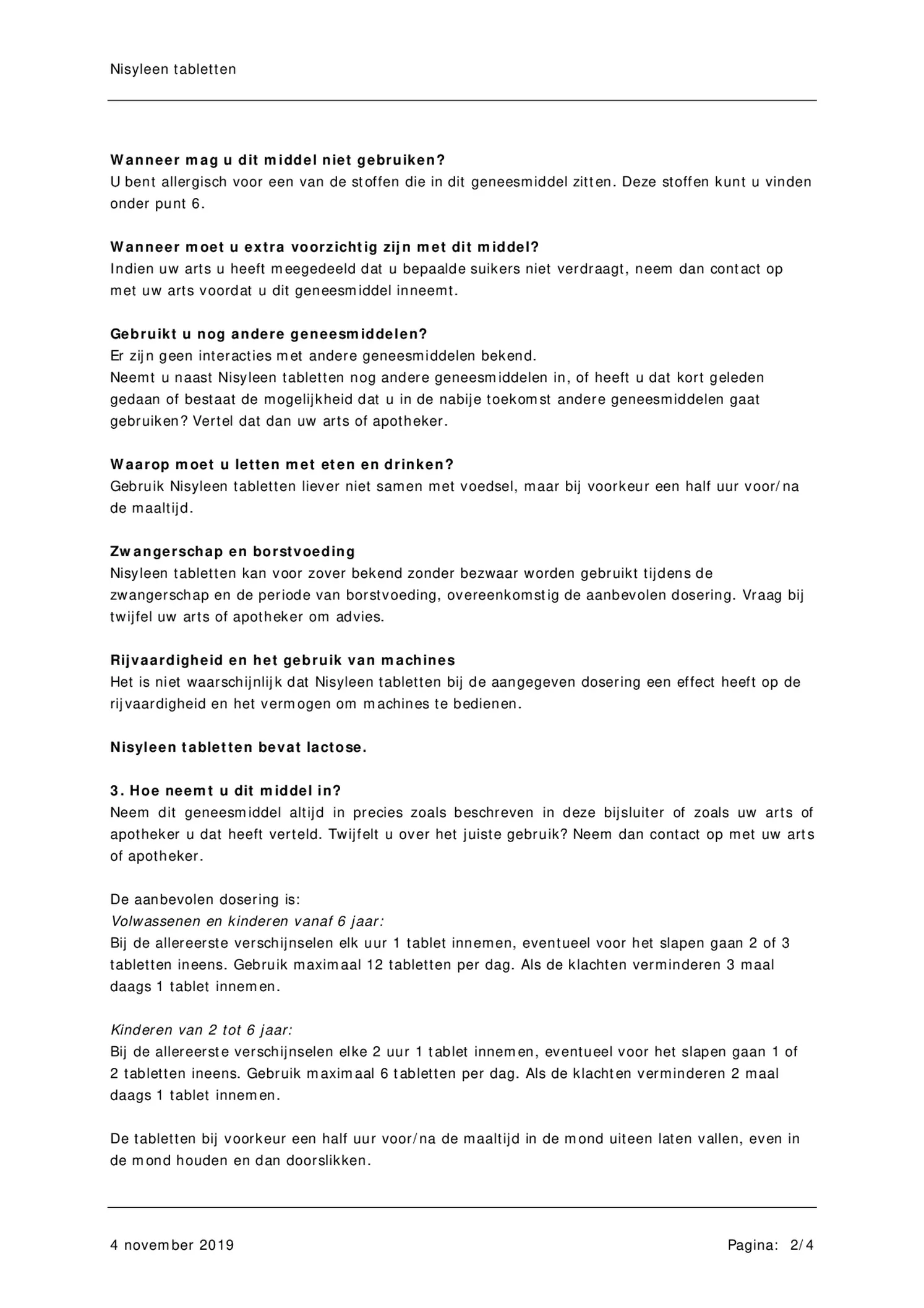 Nisyleen Tabletten afbeelding van document #2, bijsluiter