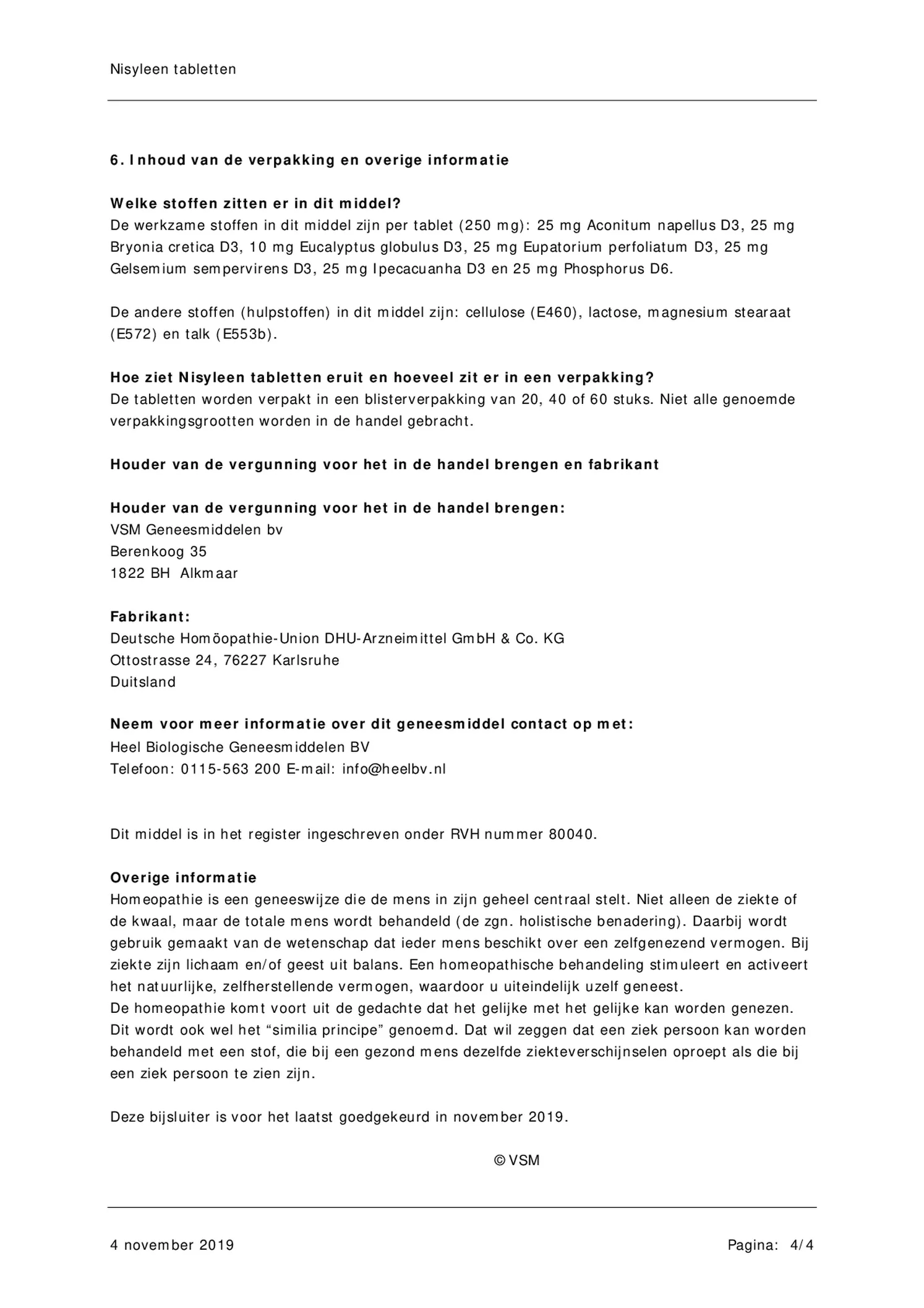 Nisyleen Tabletten afbeelding van document #4, bijsluiter