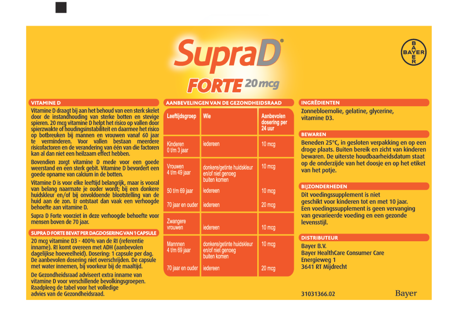 SupraD Forte 20mcg Parelcapsules afbeelding van document #1, gebruiksaanwijzing