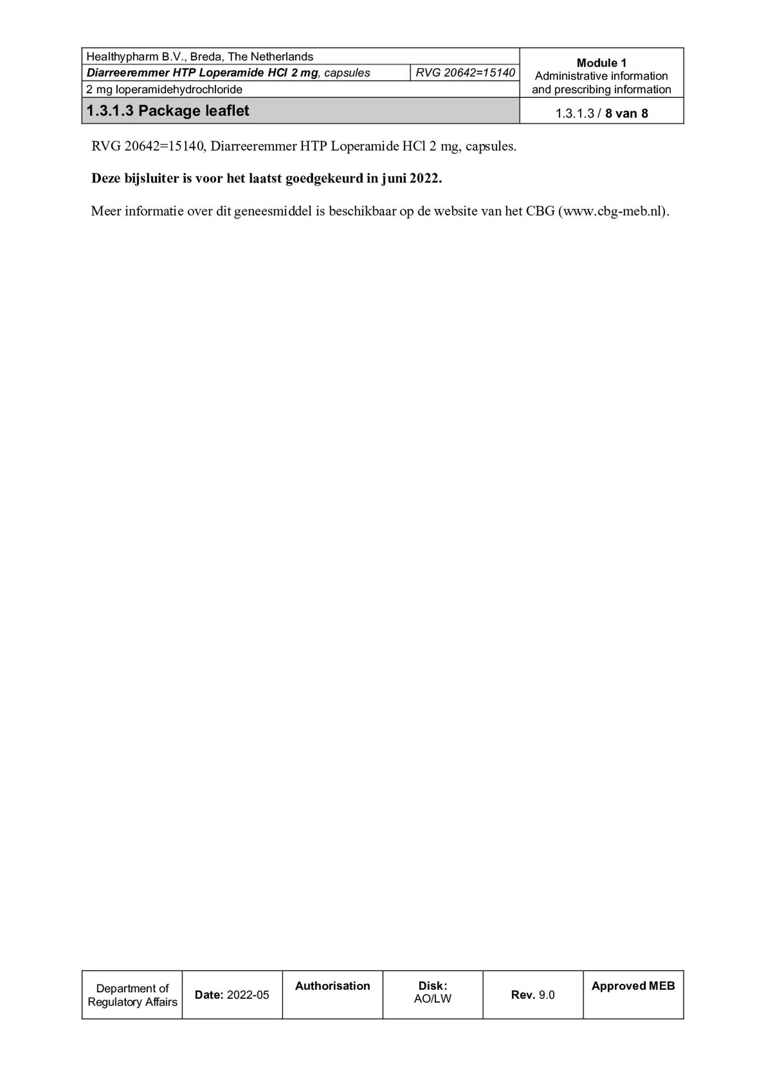 Diarreeremmer HTP 2mg afbeelding van document #8, bijsluiter