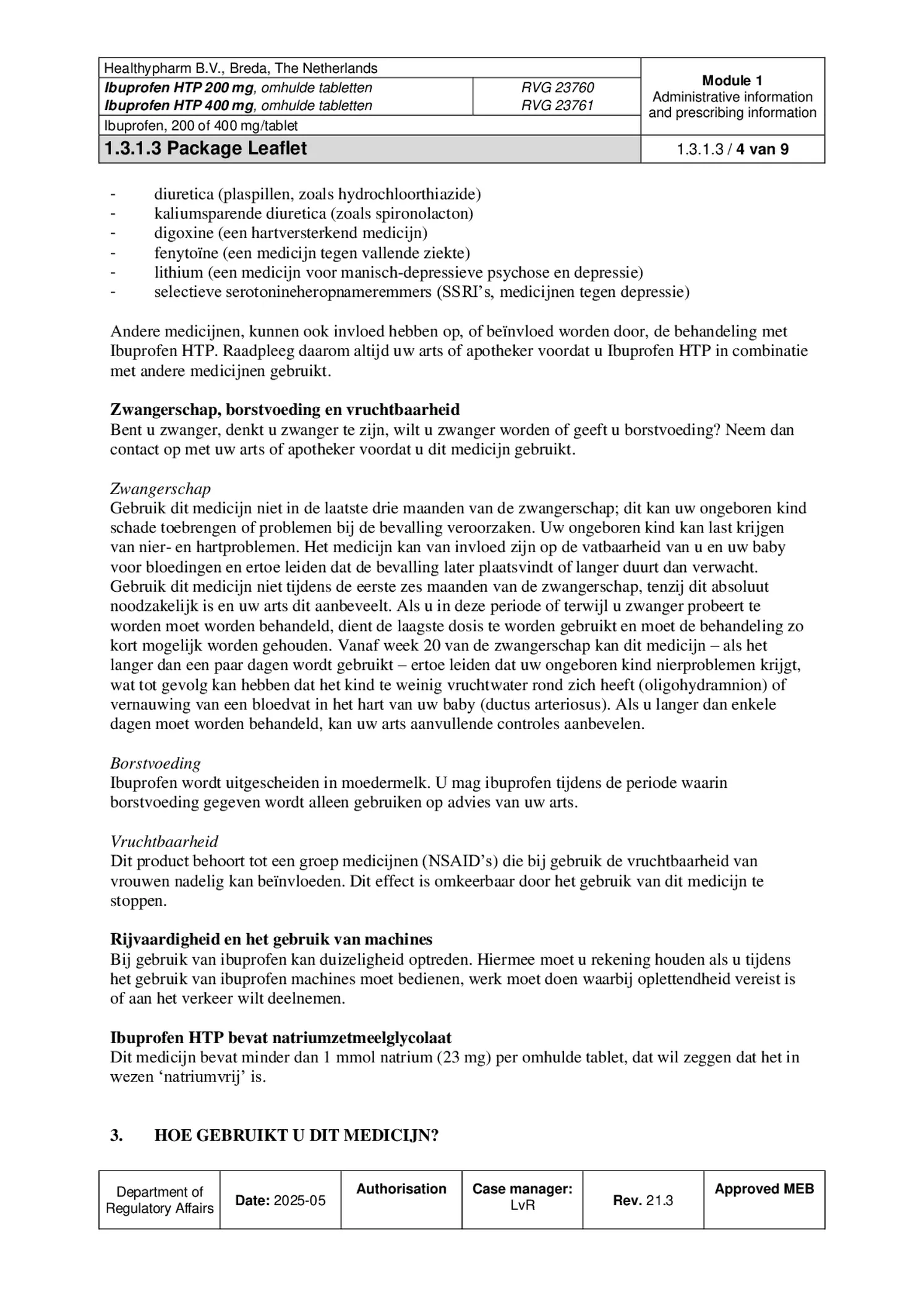 Ibuprofen HTP 400mg Tabletten afbeelding van document #4, bijsluiter