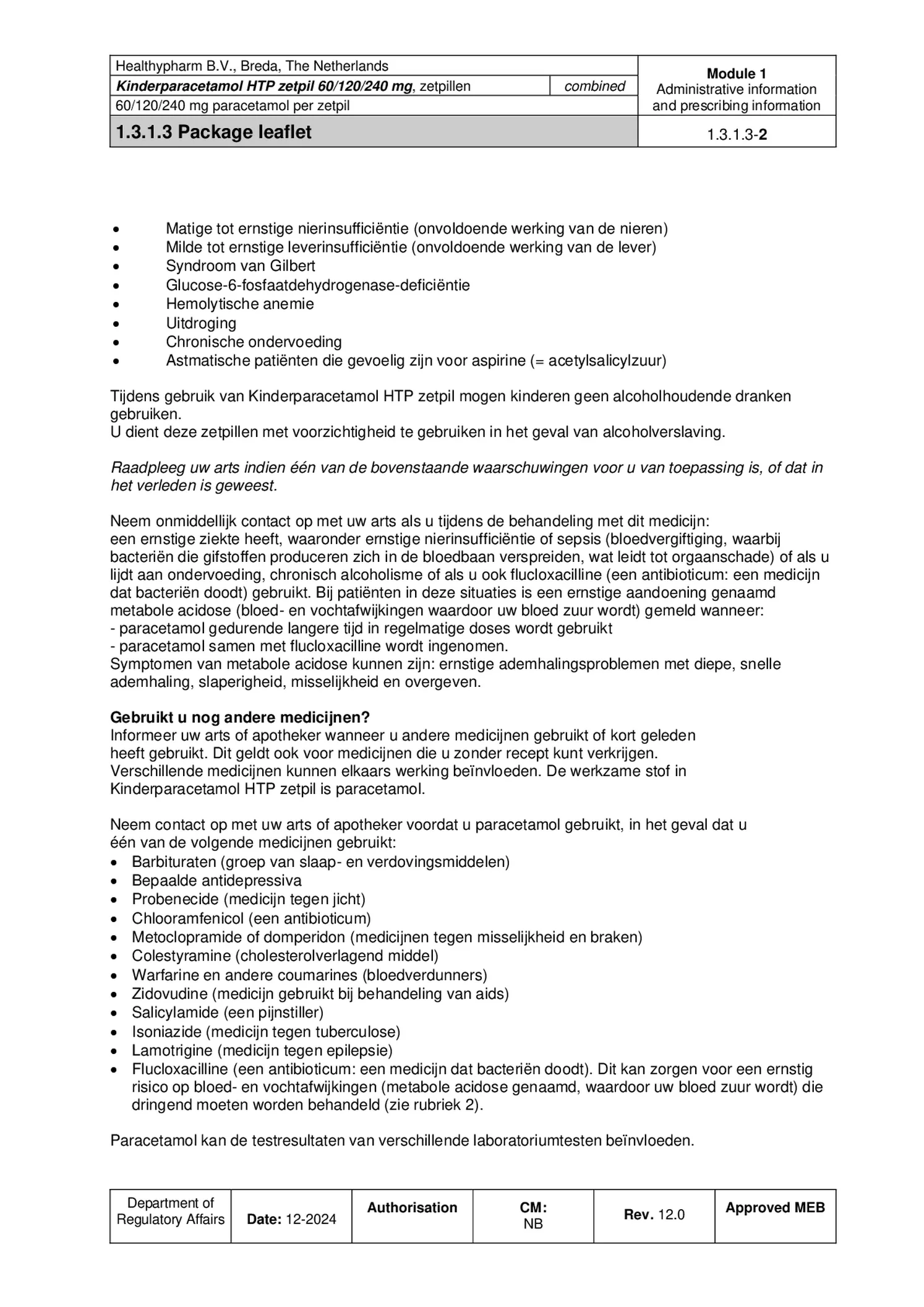 Kinderparacetamol HTP Zetpil 240mg afbeelding van document #2, bijsluiter