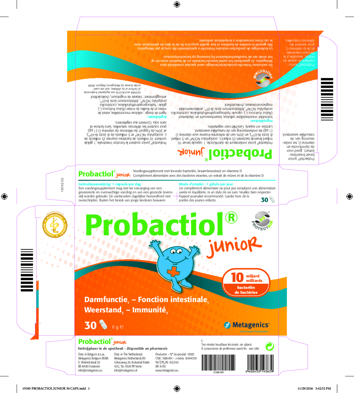 Probactiol Junior Capsules afbeelding van document #1, etiket