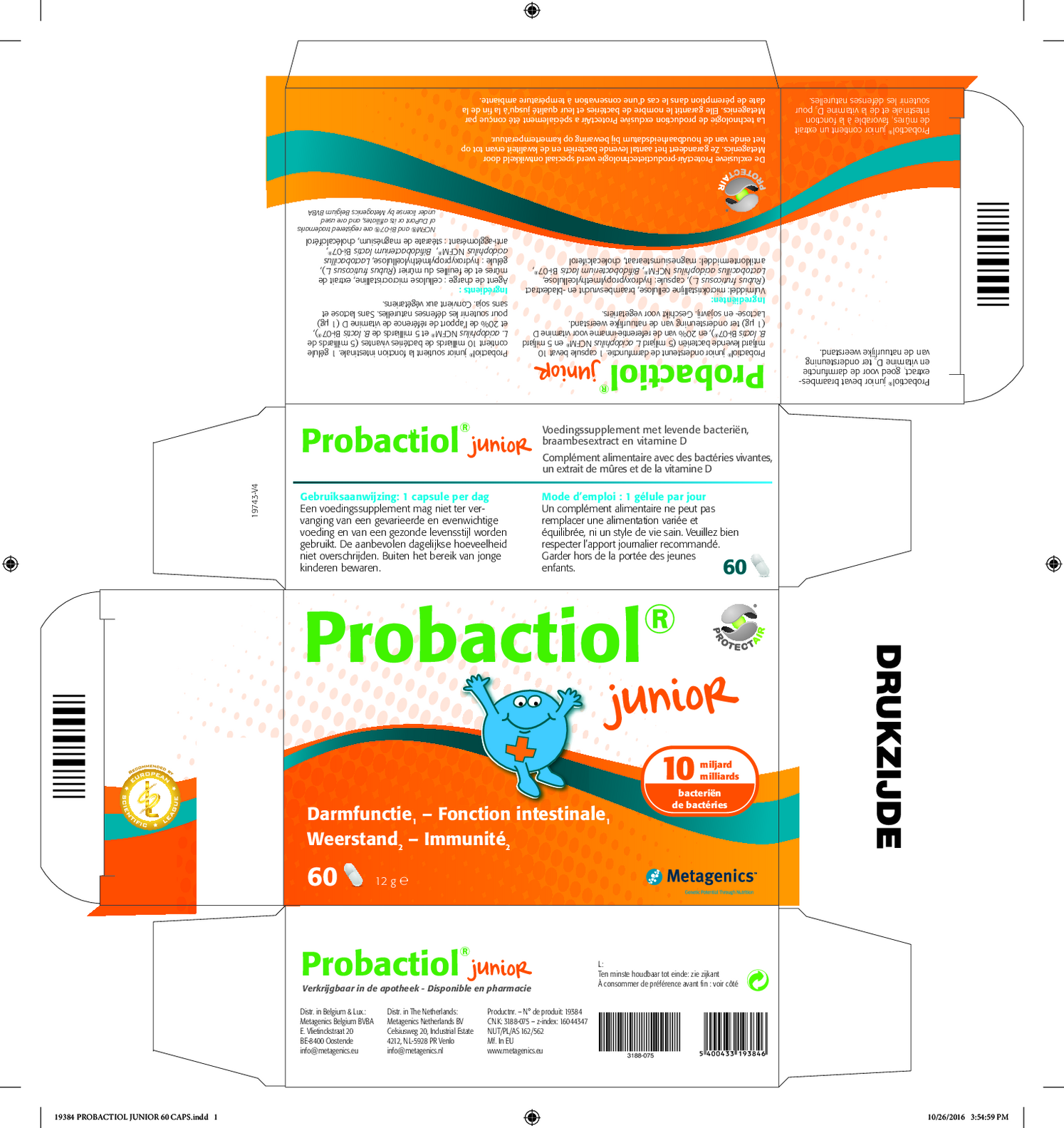Probactiol Junior Capsules afbeelding van document #1, etiket