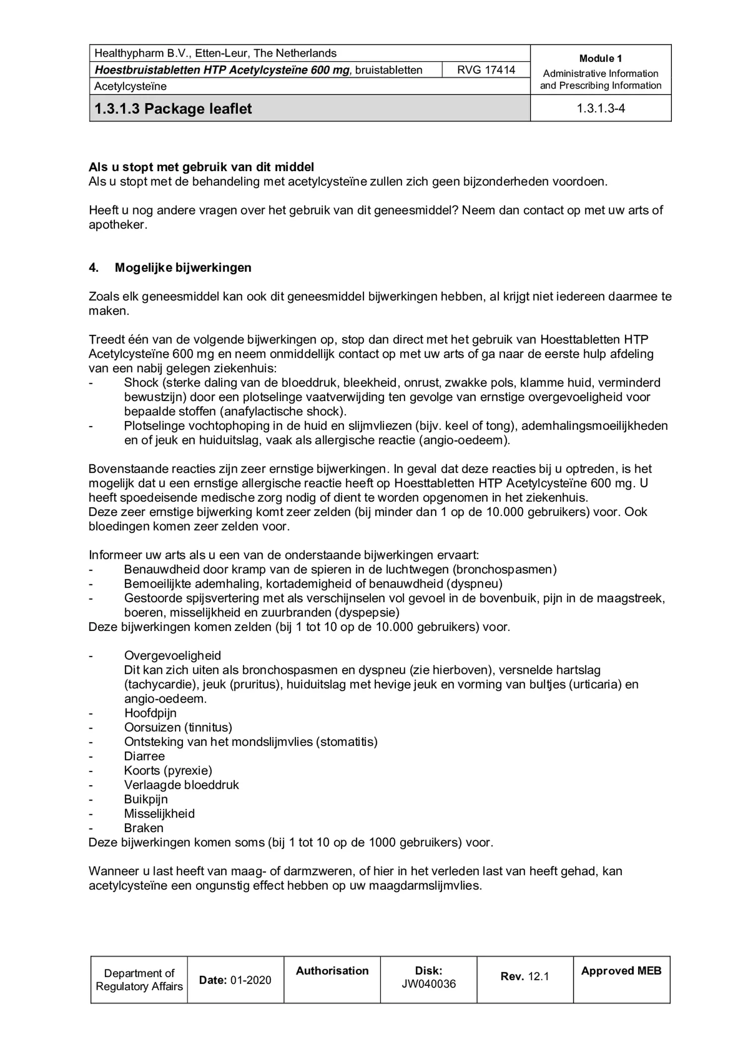 Acetylcysteïne 600mg Bruistabletten afbeelding van document #4, bijsluiter