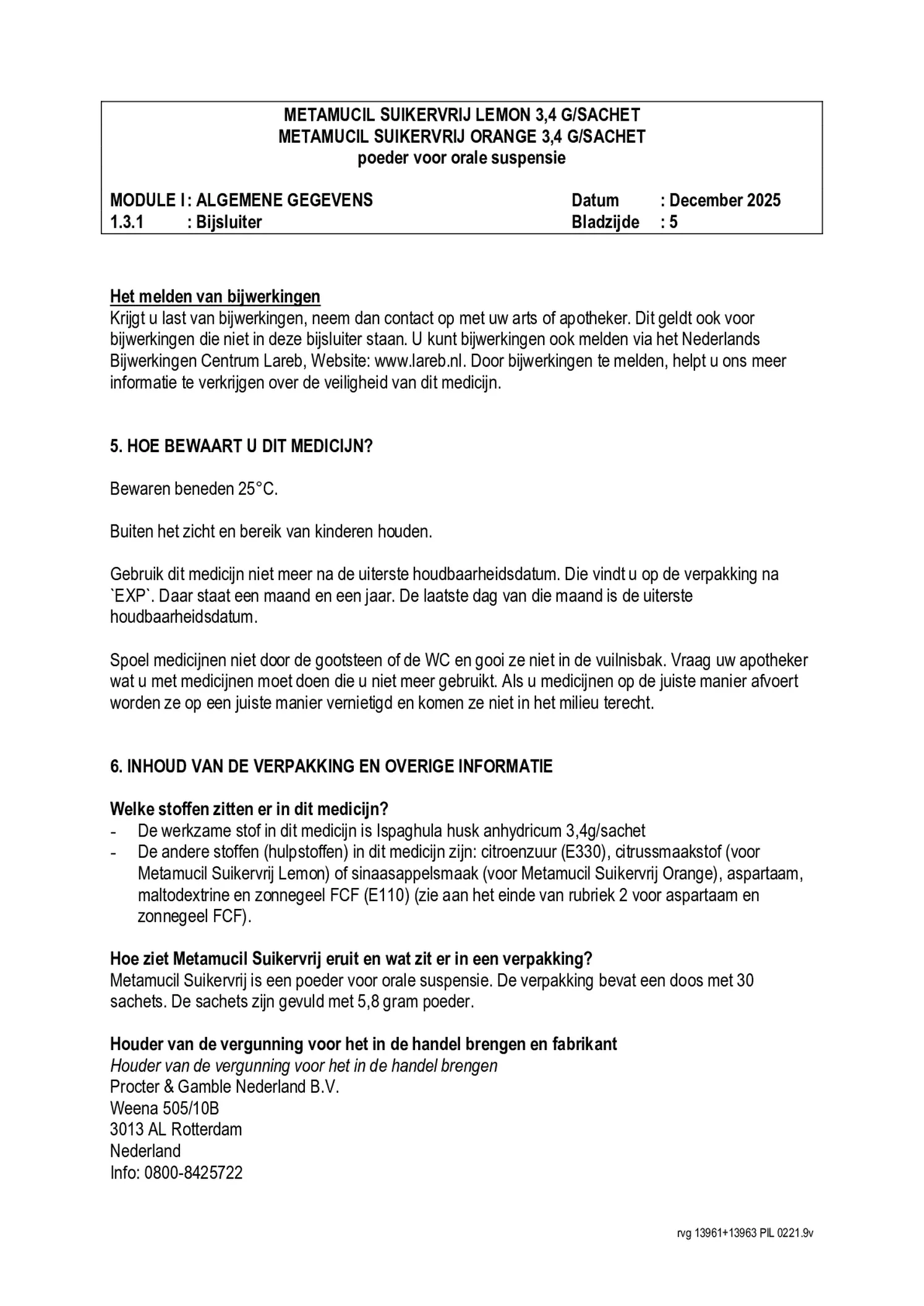 Orange Sachets afbeelding van document #5, bijsluiter