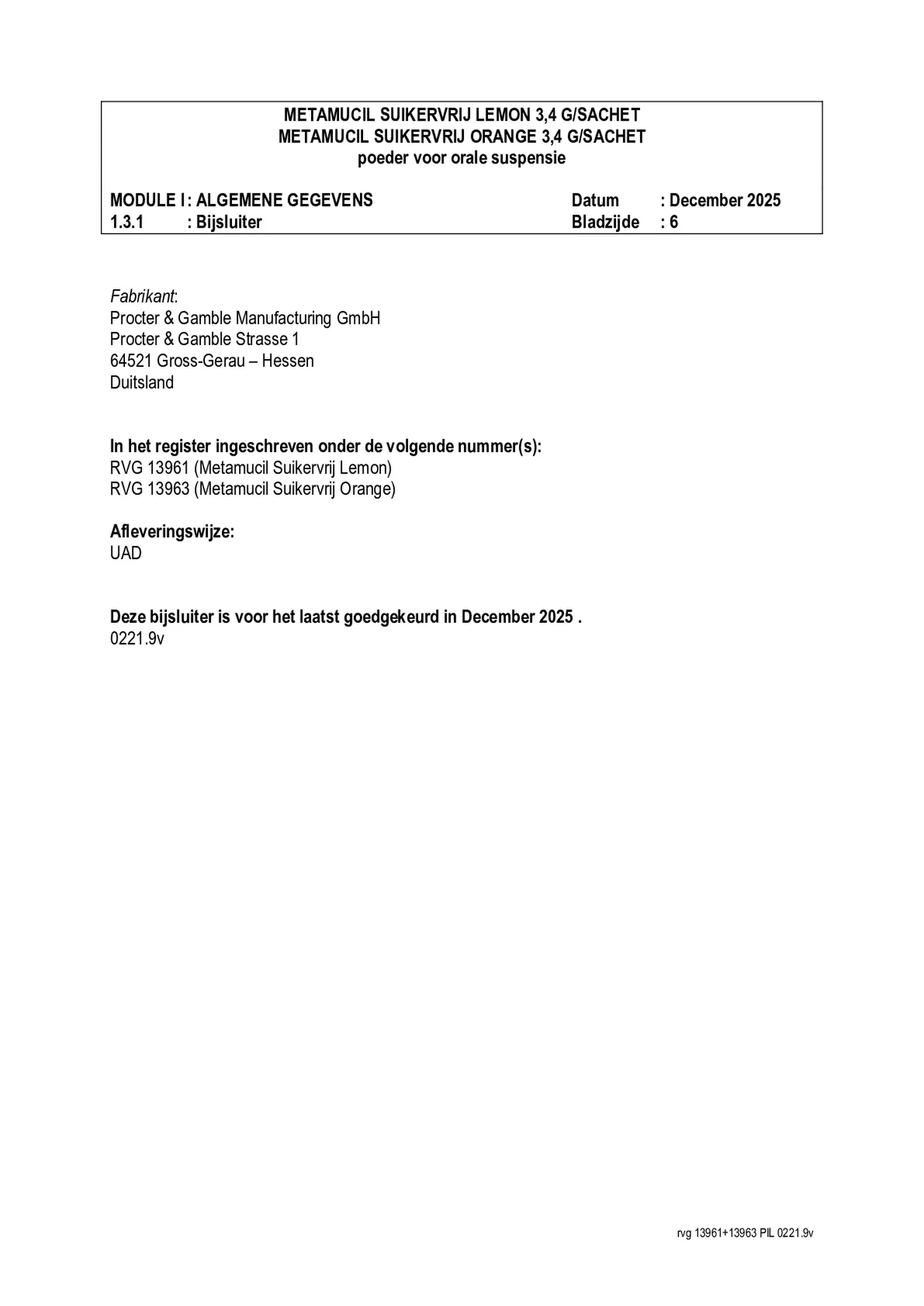 Orange Sachets afbeelding van document #6, bijsluiter