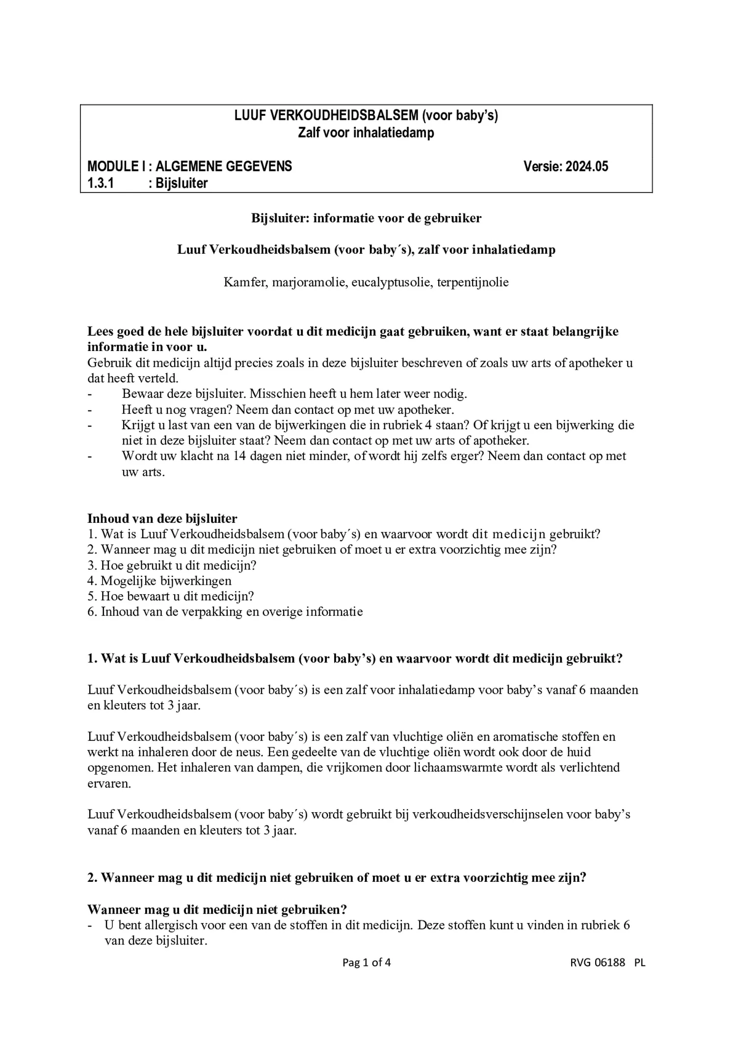 Verkoudheids Balsem Baby Oranje afbeelding van document #1, bijsluiter