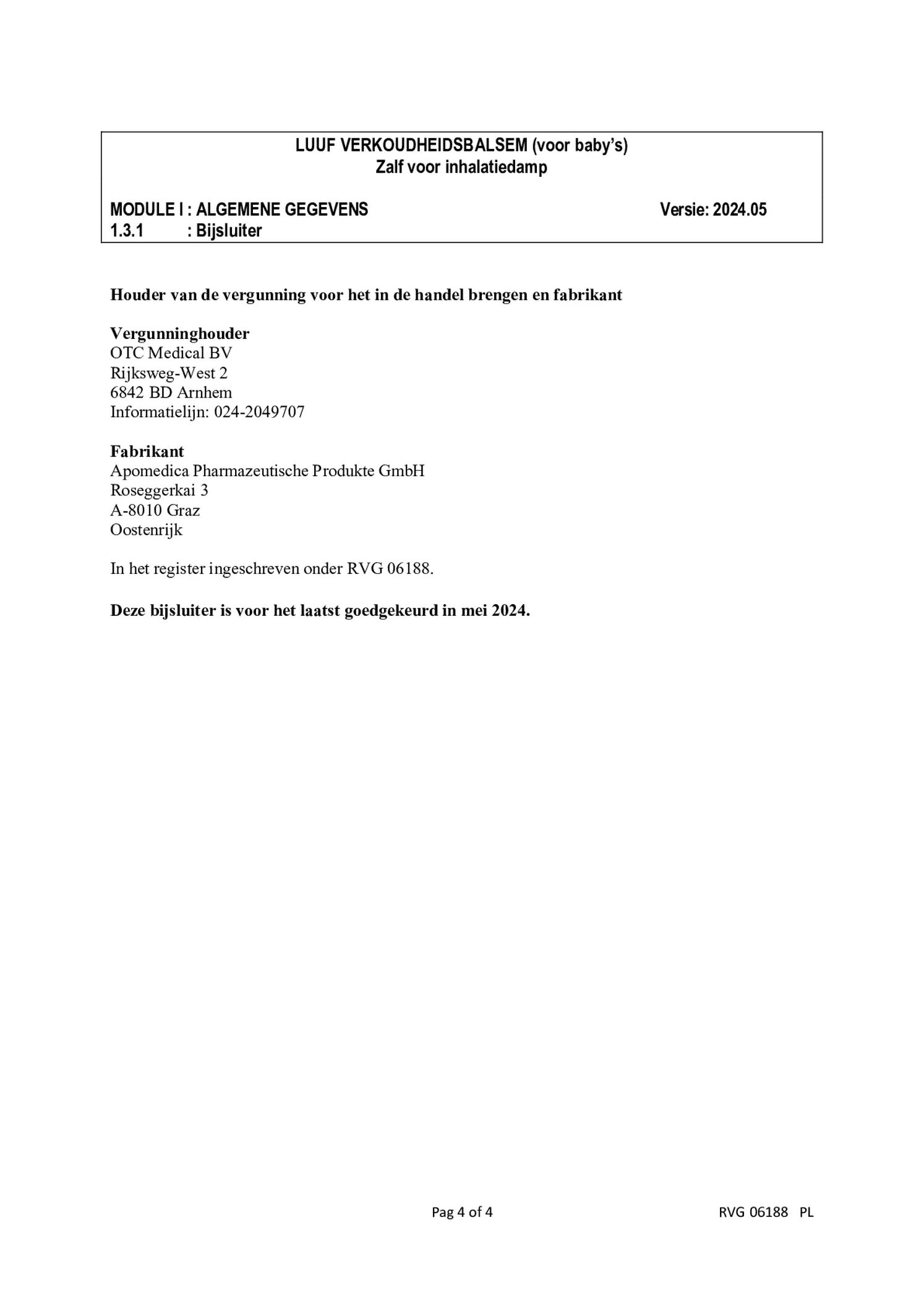 Verkoudheids Balsem Baby Oranje afbeelding van document #4, bijsluiter