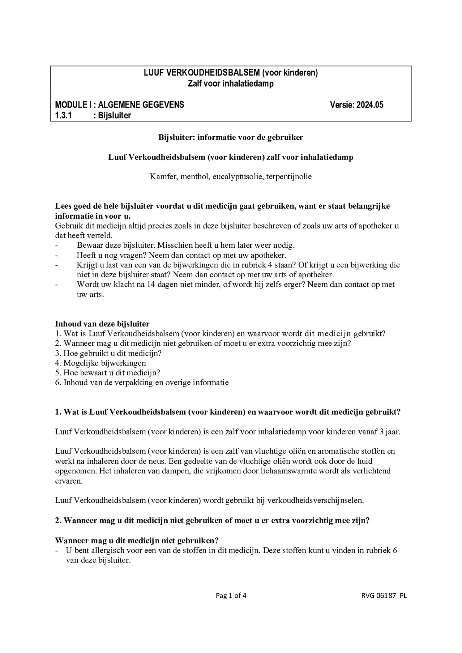 Verkoudheids Balsem Kind Blauw afbeelding van document #1, bijsluiter