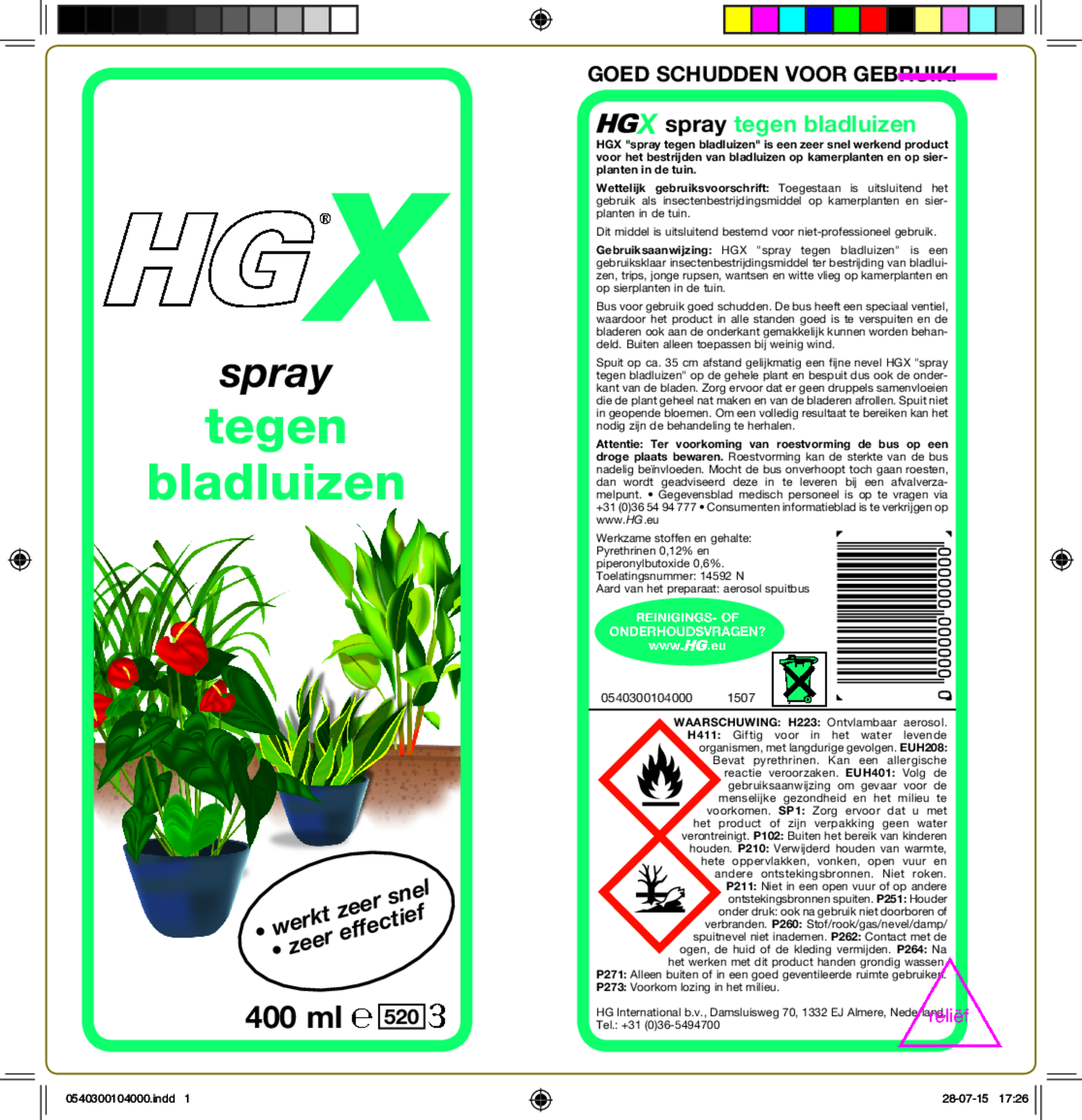 X Spray Tegen Bladluizen afbeelding van document #1, etiket