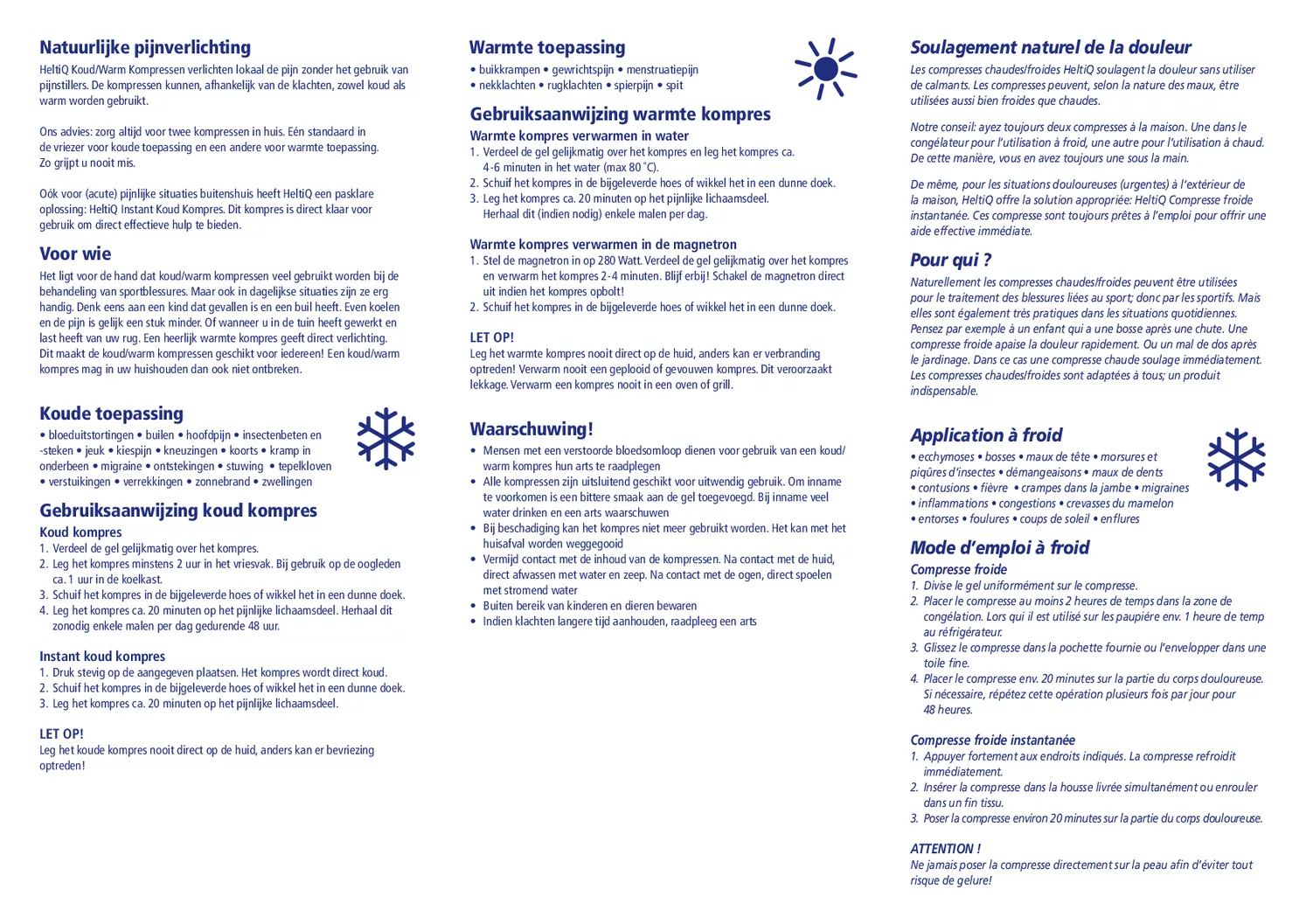 Warm en Koud Kompres Combi afbeelding van document #2, gebruiksaanwijzing