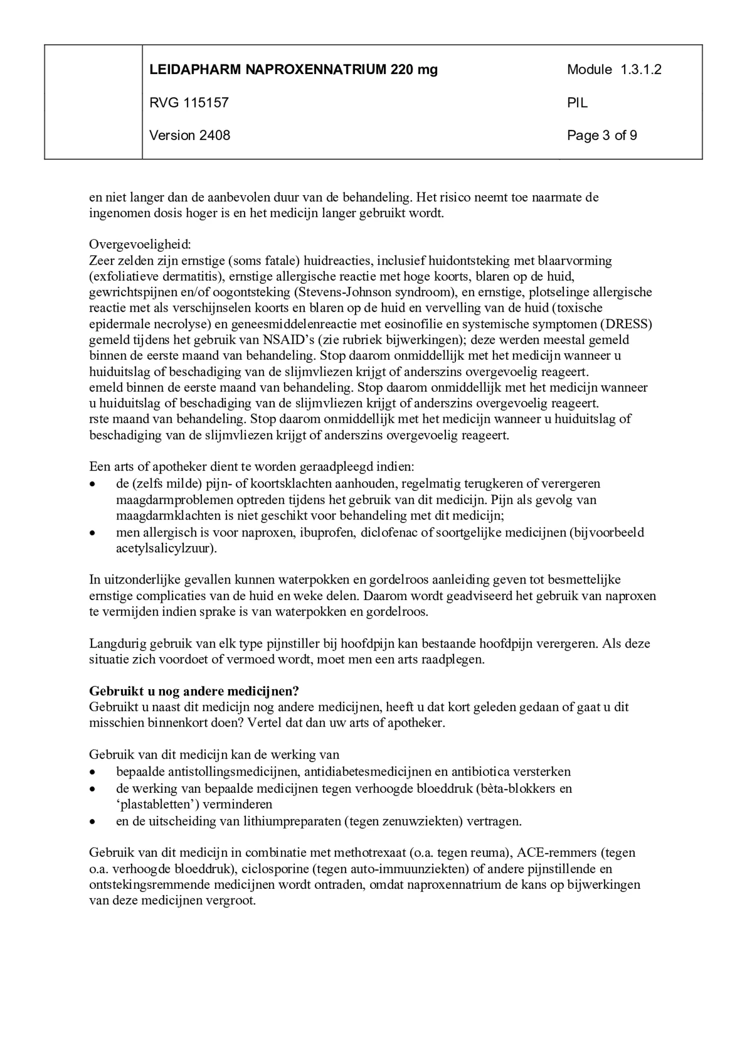 Naproxennatrium 220mg Tabletten afbeelding van document #3, bijsluiter