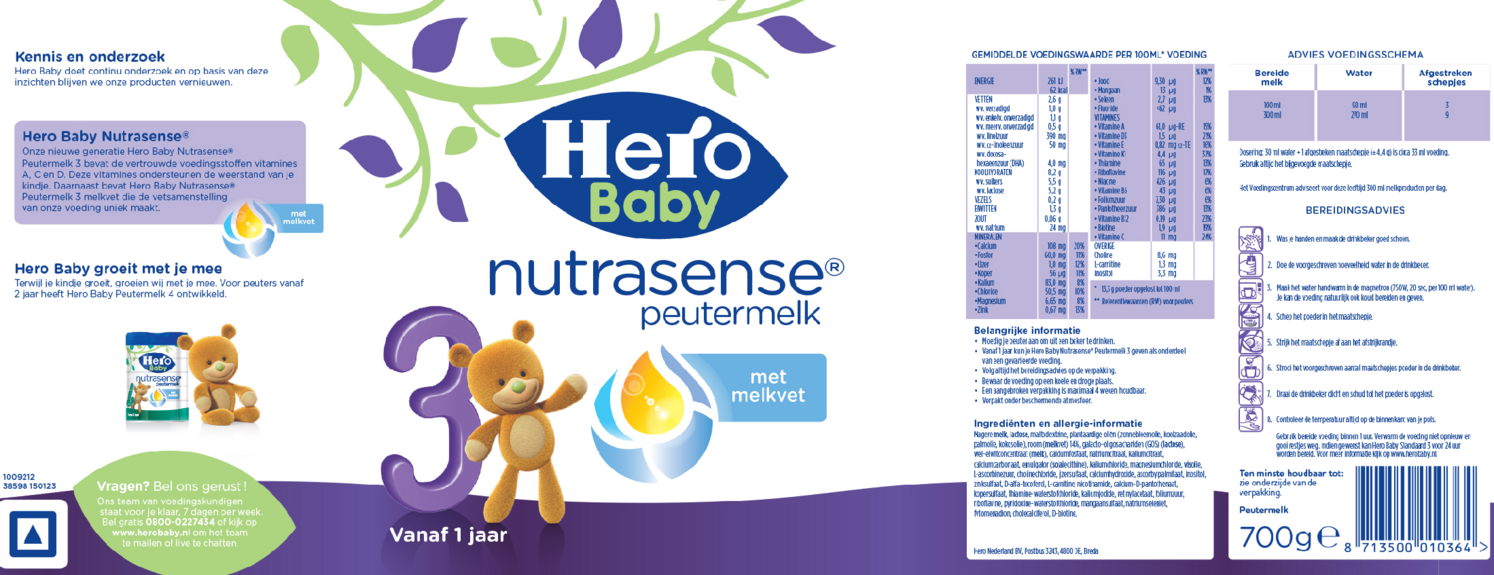 Baby Nutrasense Peutermelk 3 afbeelding van document #1, etiket