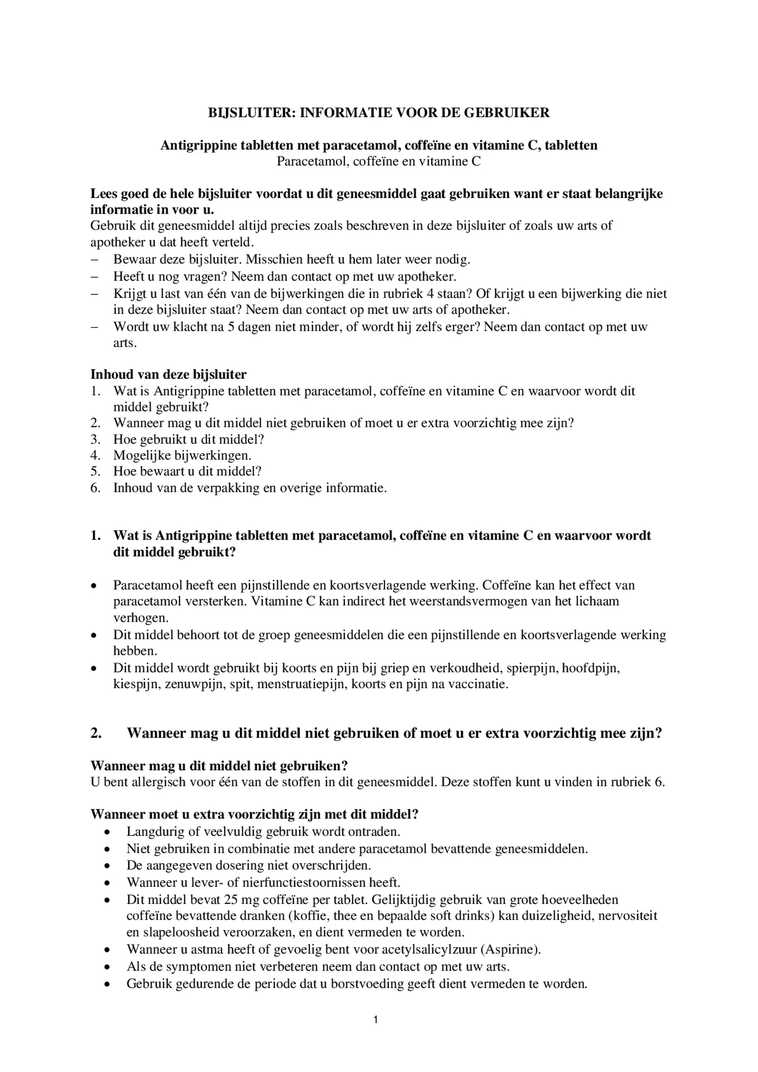 Tabletten afbeelding van document #1, bijsluiter