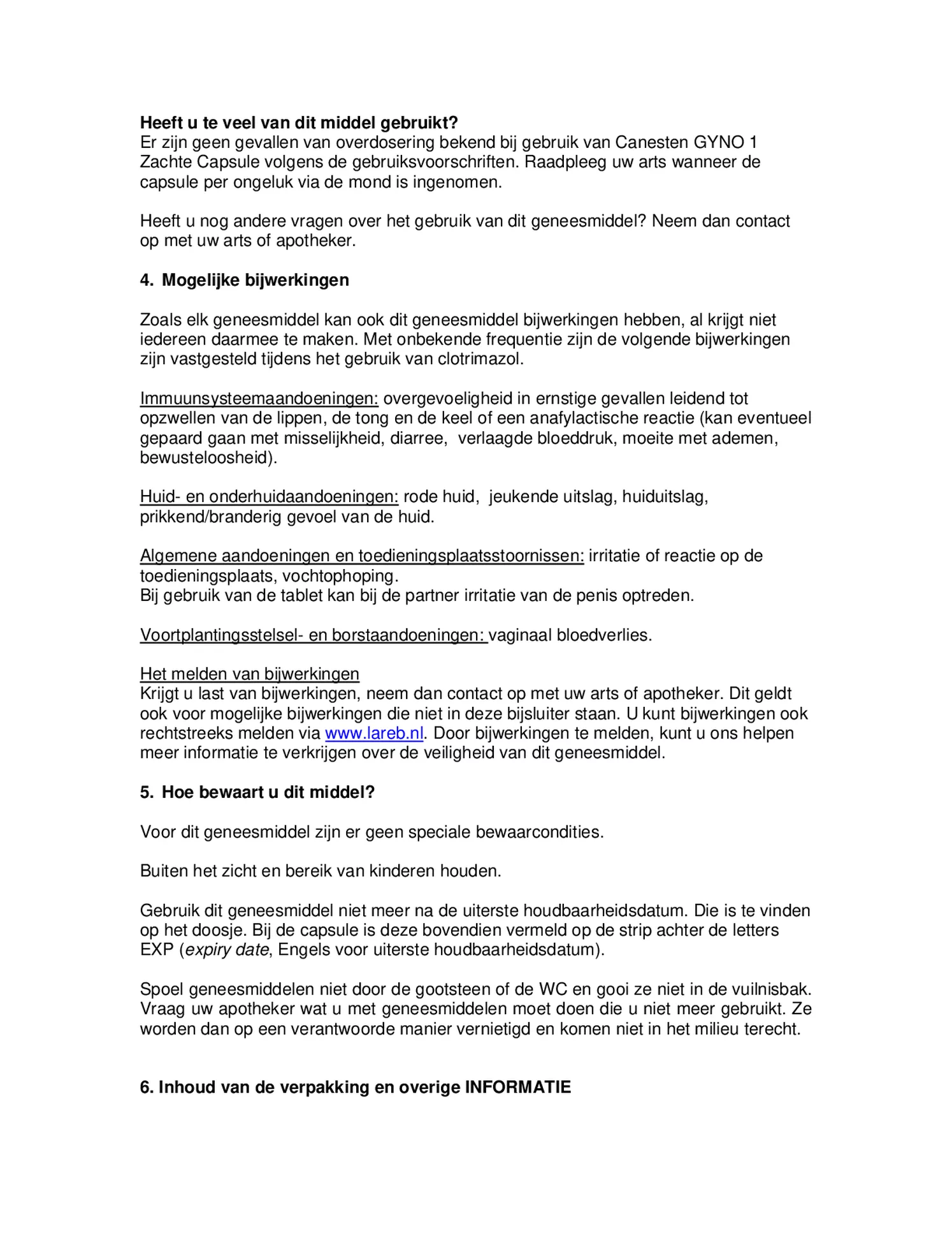 Canesten Gyno 1 Zachte Capsule afbeelding van document #5, bijsluiter
