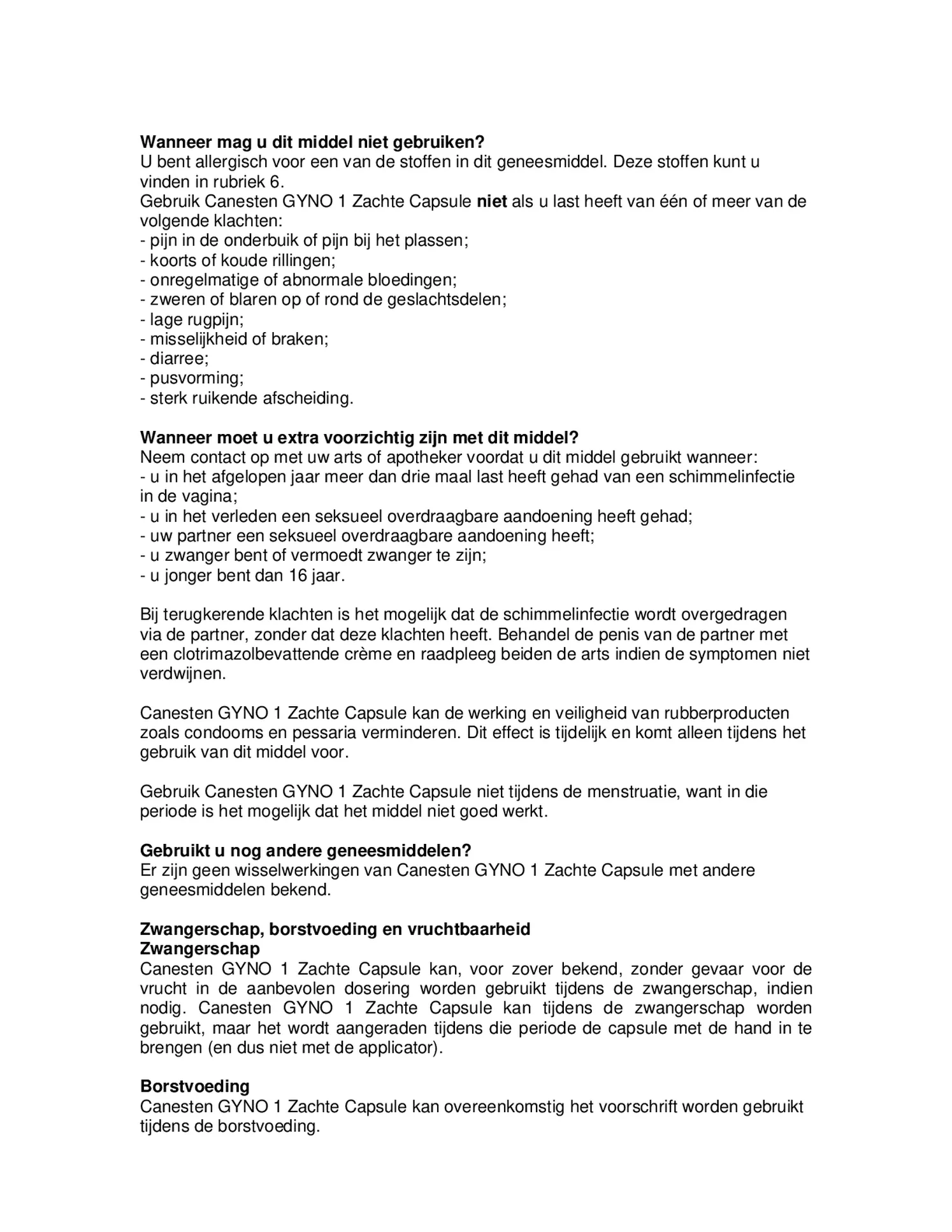 Canesten Gyno 1 Zachte Capsule afbeelding van document #2, bijsluiter