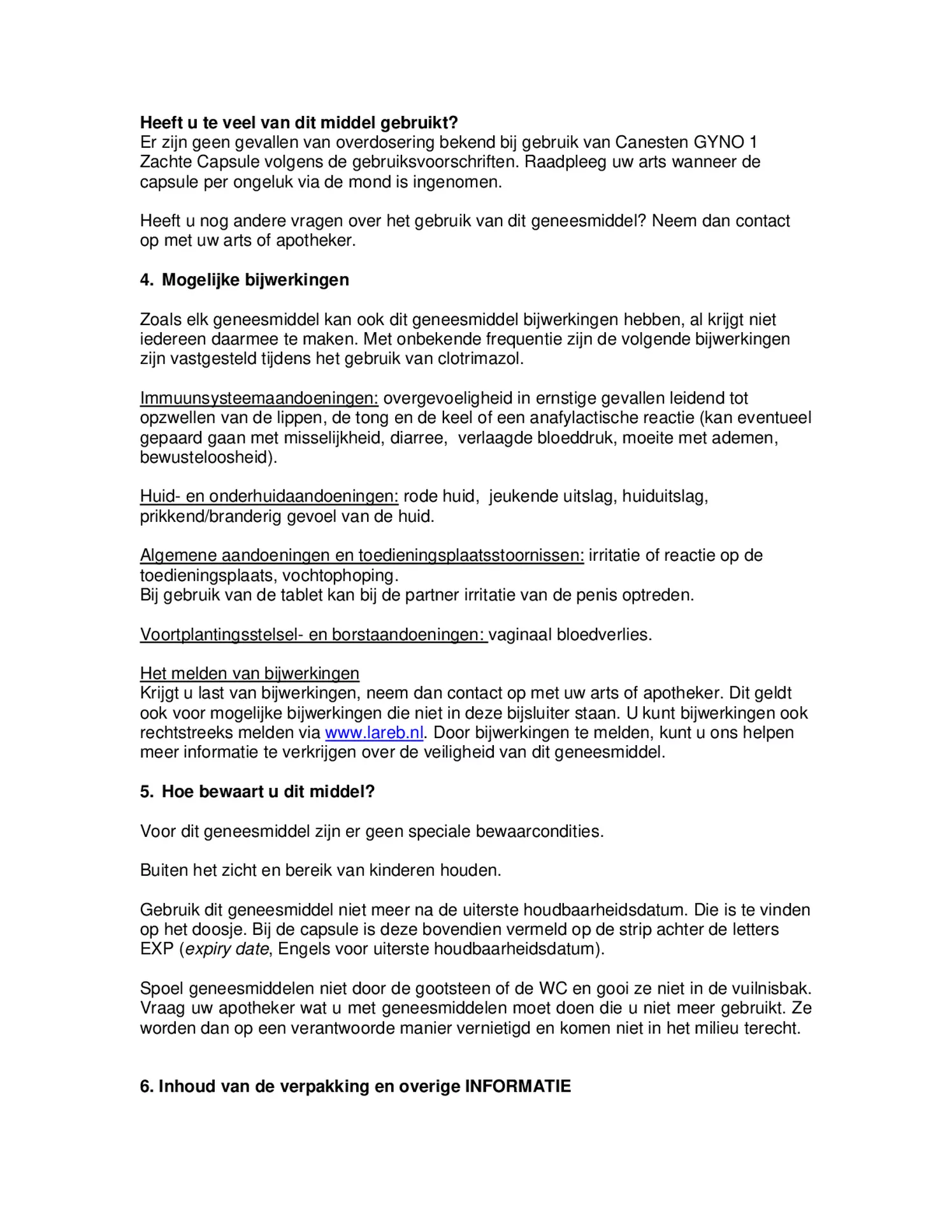 Canesten Gyno 1 Zachte Capsule afbeelding van document #5, bijsluiter