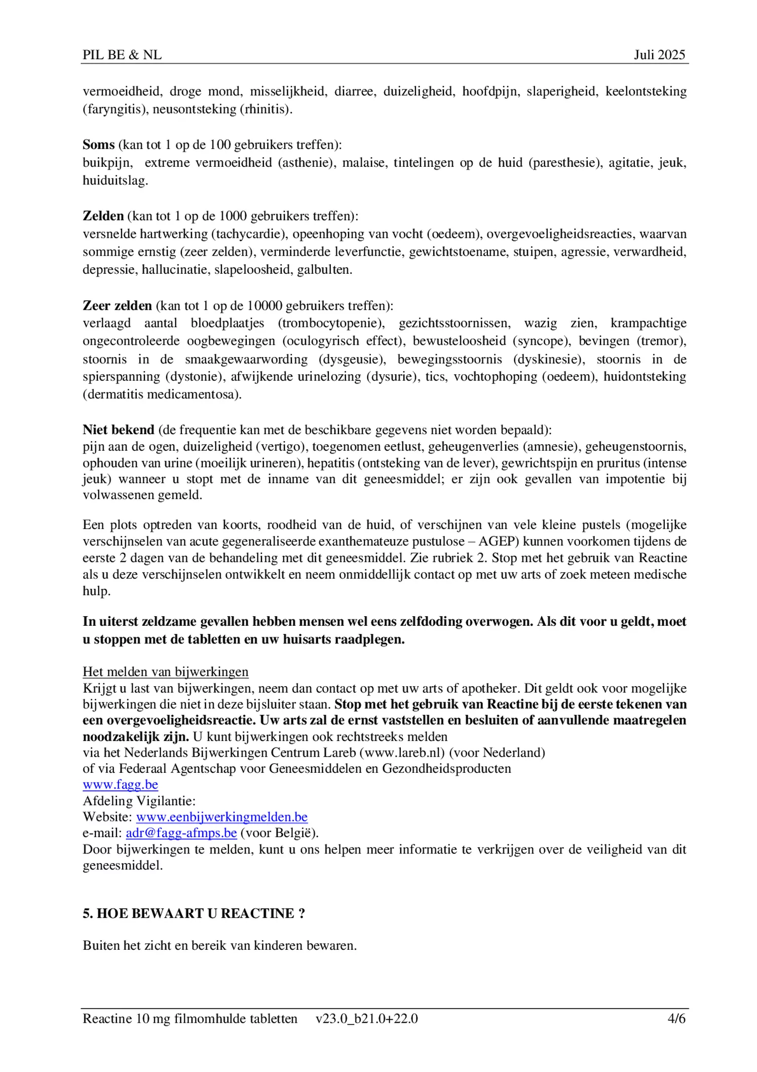 Cetirizine 10mg Tabletten afbeelding van document #4, bijsluiter