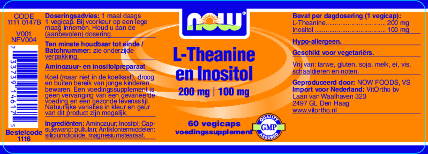 L-Theanine En Inositol Capsules afbeelding van document #1, etiket