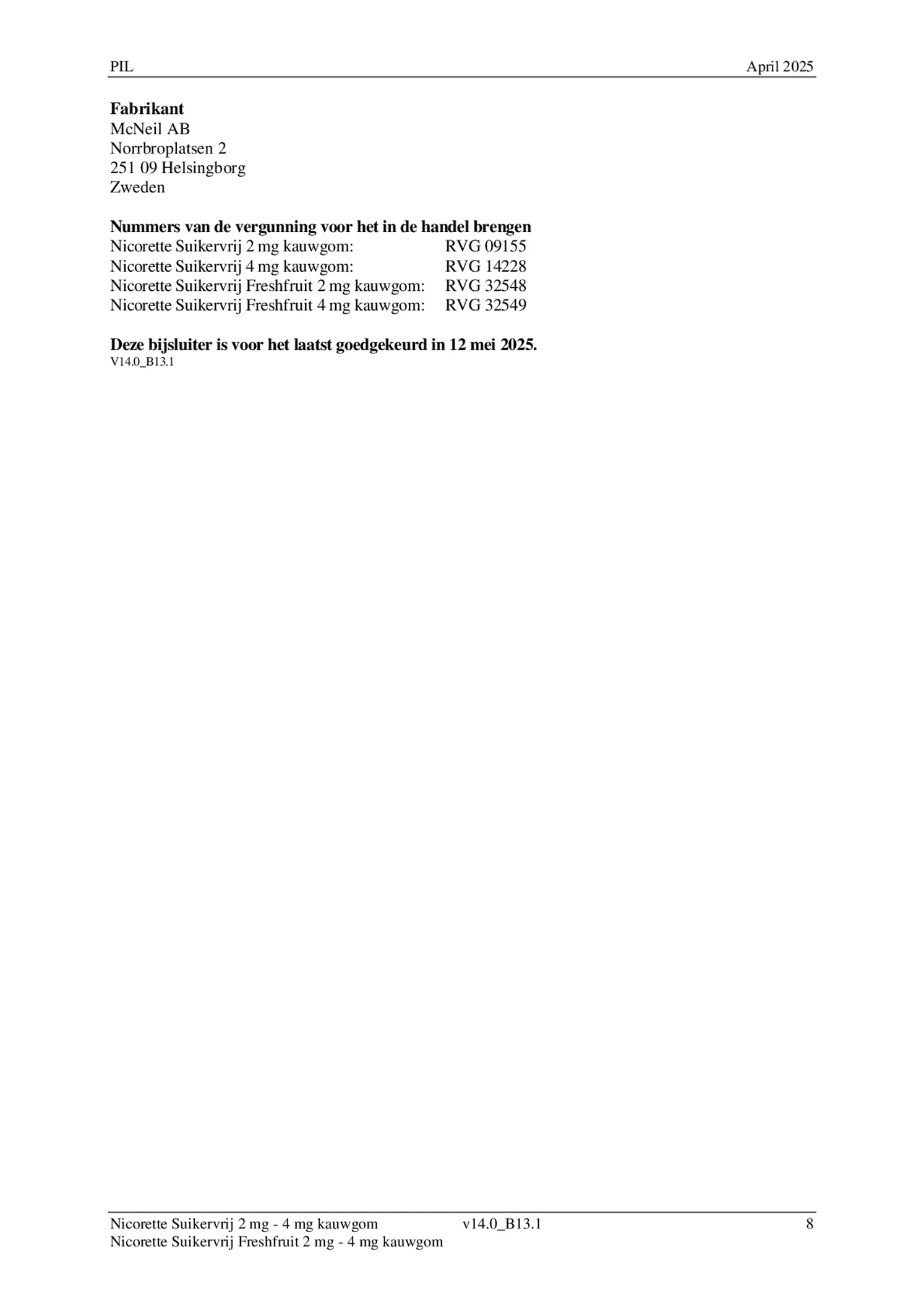 Suikervrij Freshfruit 2mg Kauwgom afbeelding van document #8, bijsluiter
