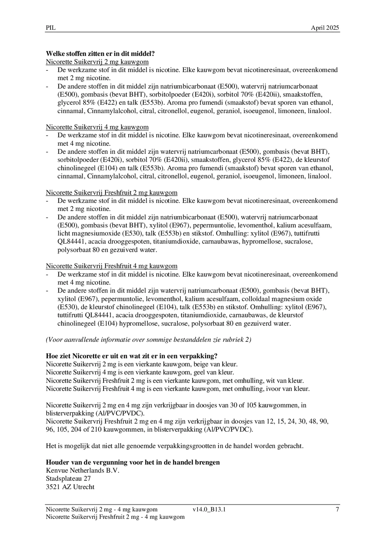 Suikervrij Freshfruit 2mg Kauwgom afbeelding van document #7, bijsluiter