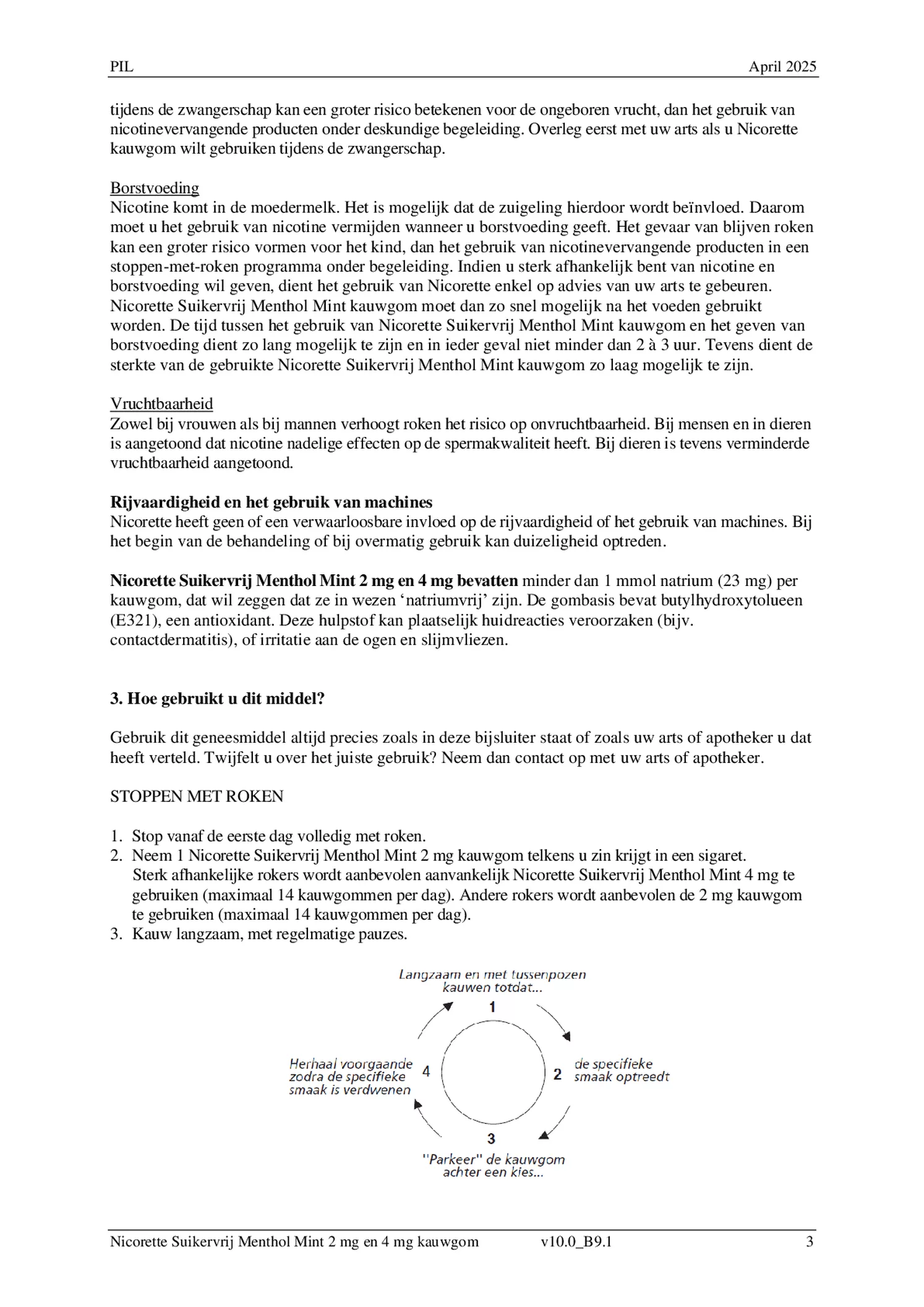 Suikervrij Kauwgom Menthol Mint 4mg afbeelding van document #3, bijsluiter