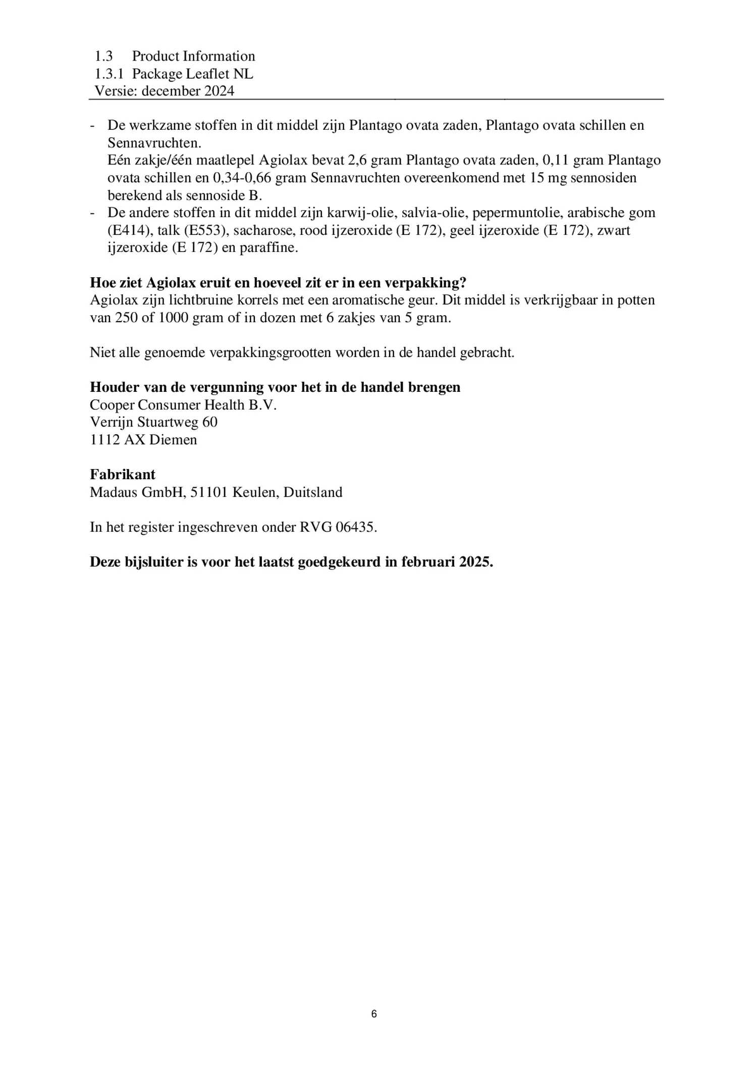 Granulaat Bus afbeelding van document #6, bijsluiter