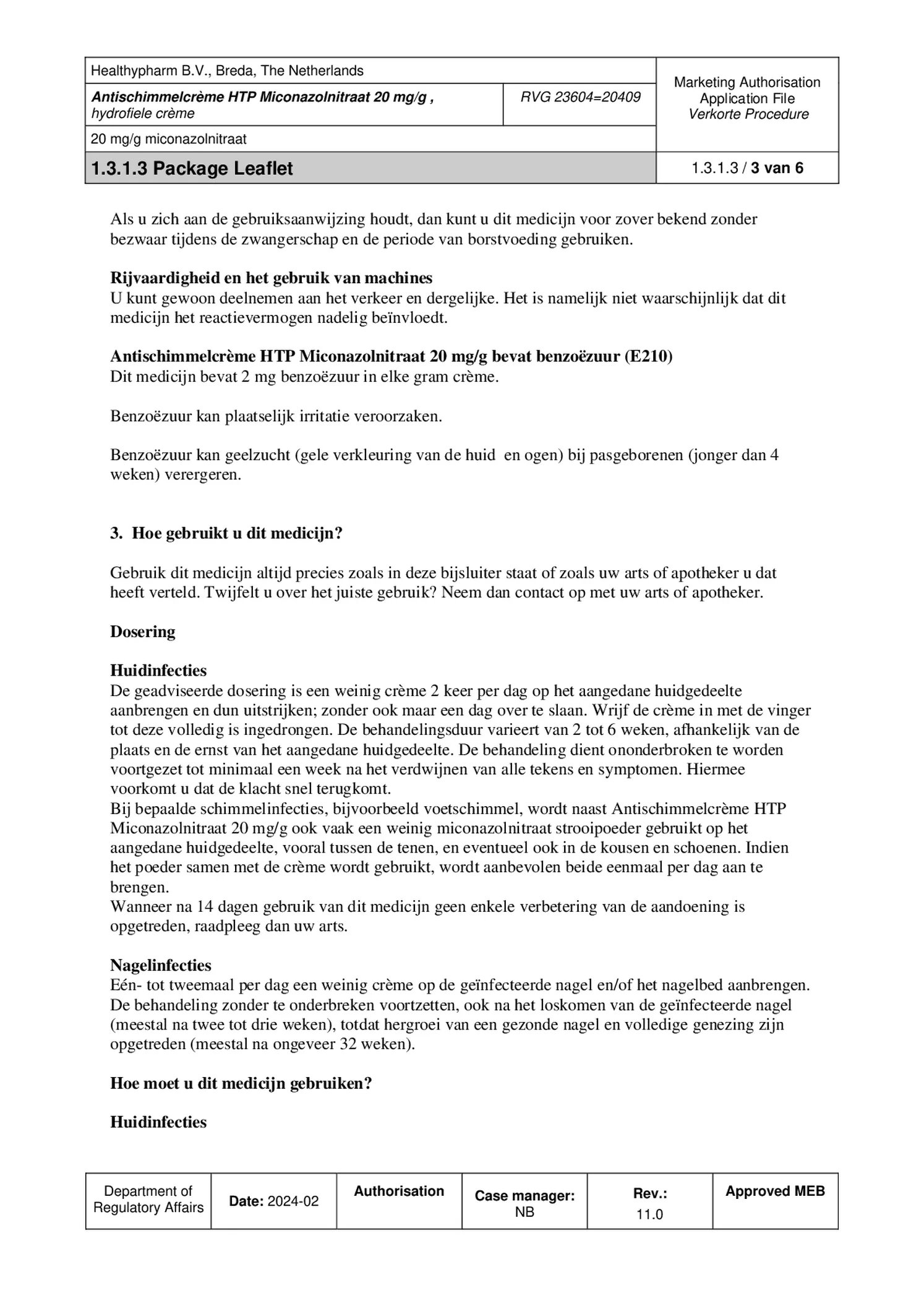 Antischimmelcrème Miconazolnitraat 20mg afbeelding van document #3, bijsluiter