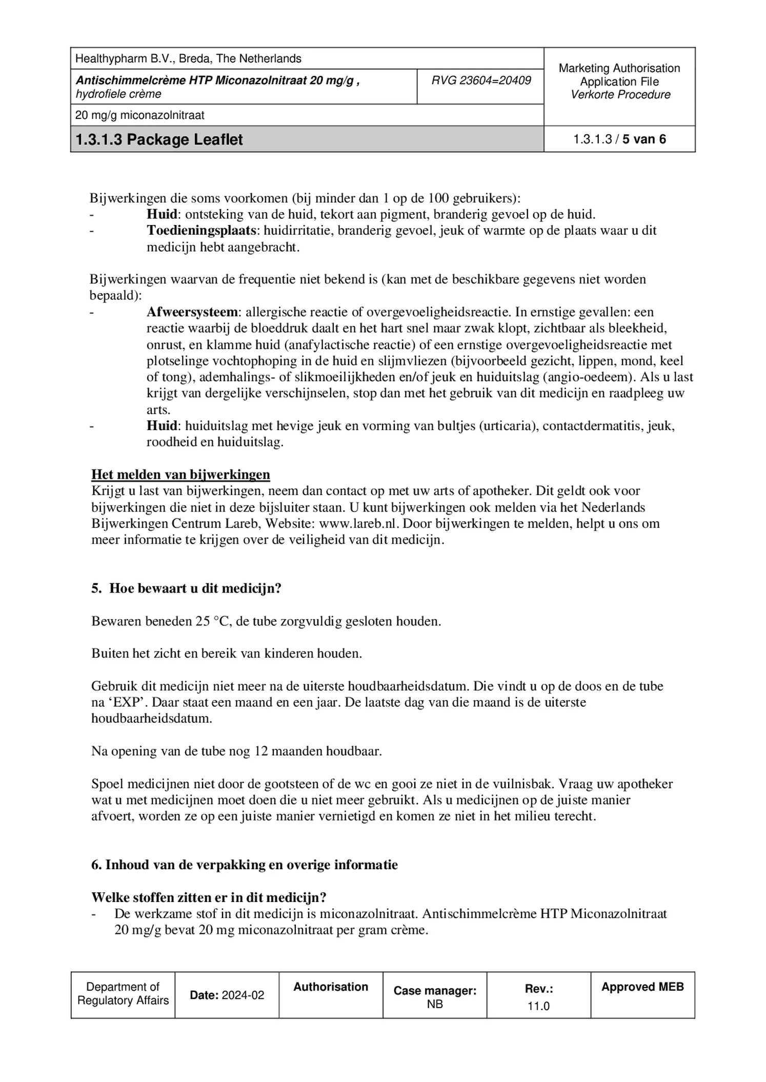 Antischimmelcrème Miconazolnitraat 20mg afbeelding van document #5, bijsluiter