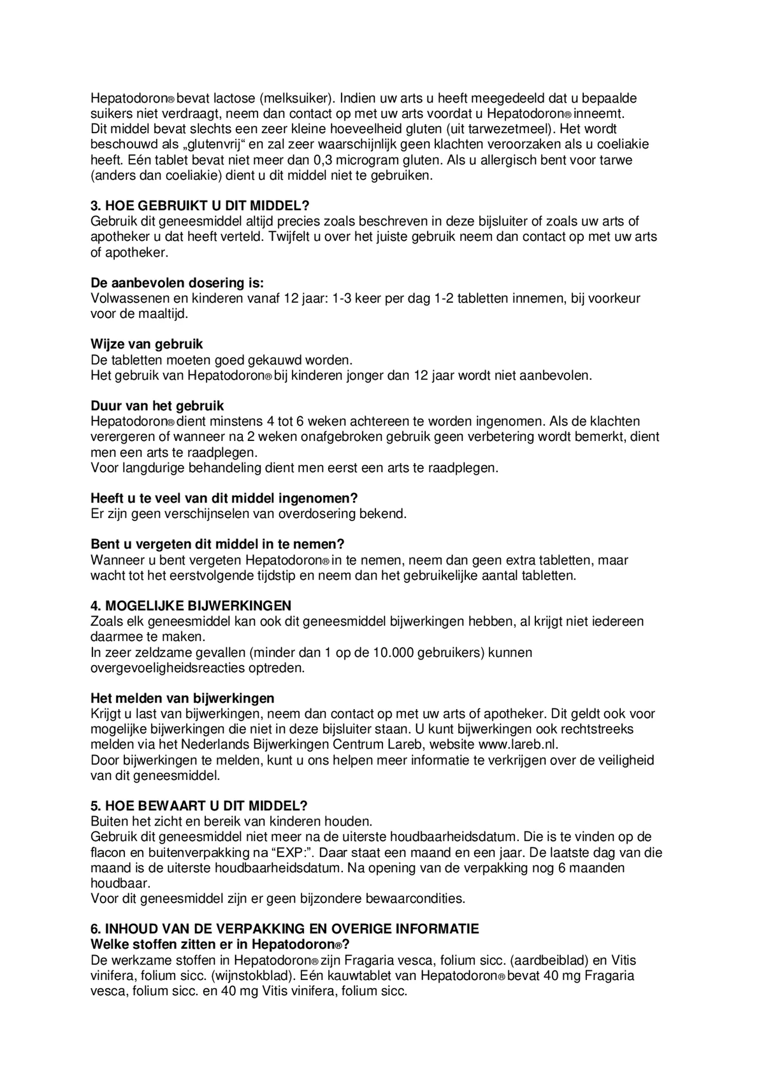 Hepatodoron Tabletten afbeelding van document #2, bijsluiter