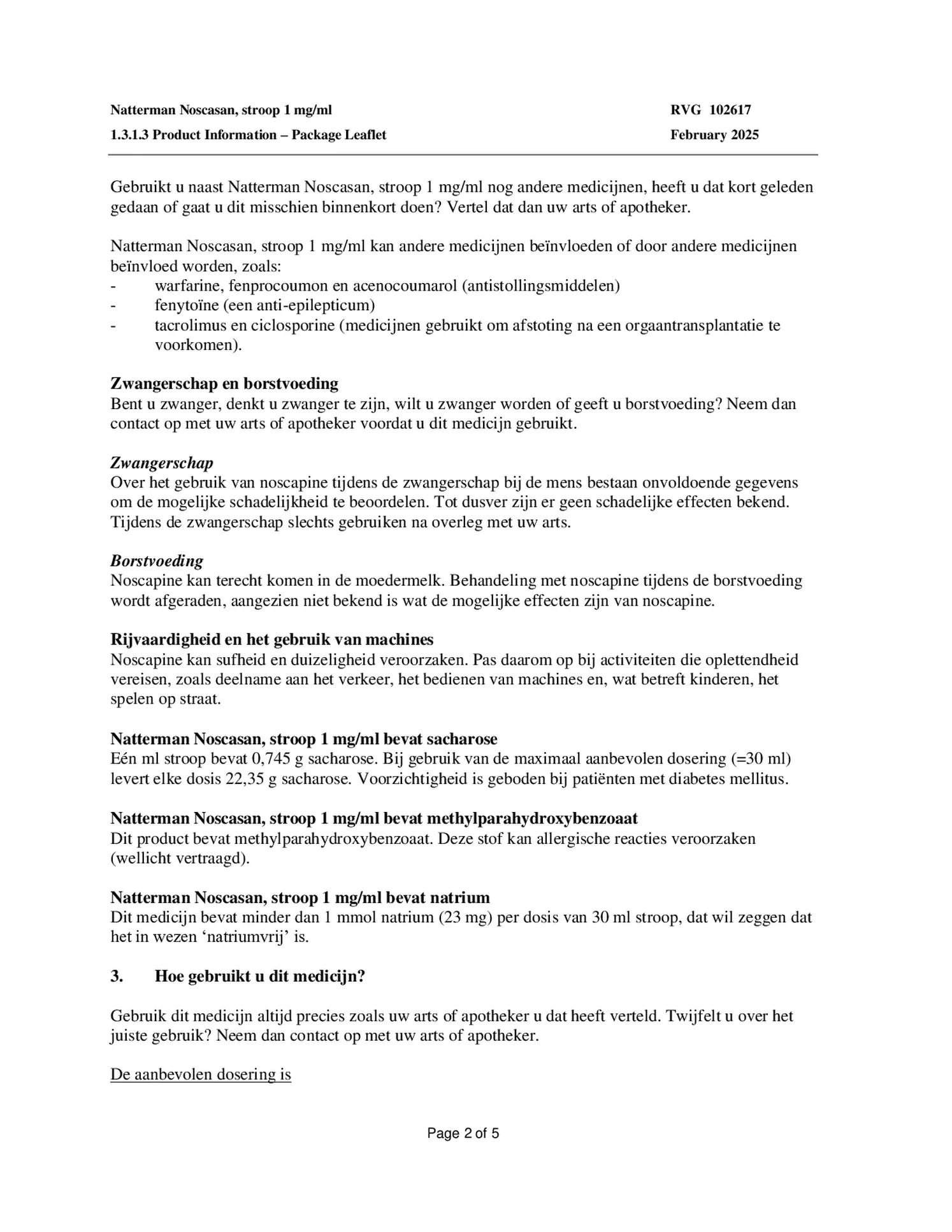 Noscasan Stroop bij prikkelhoest afbeelding van document #2, bijsluiter