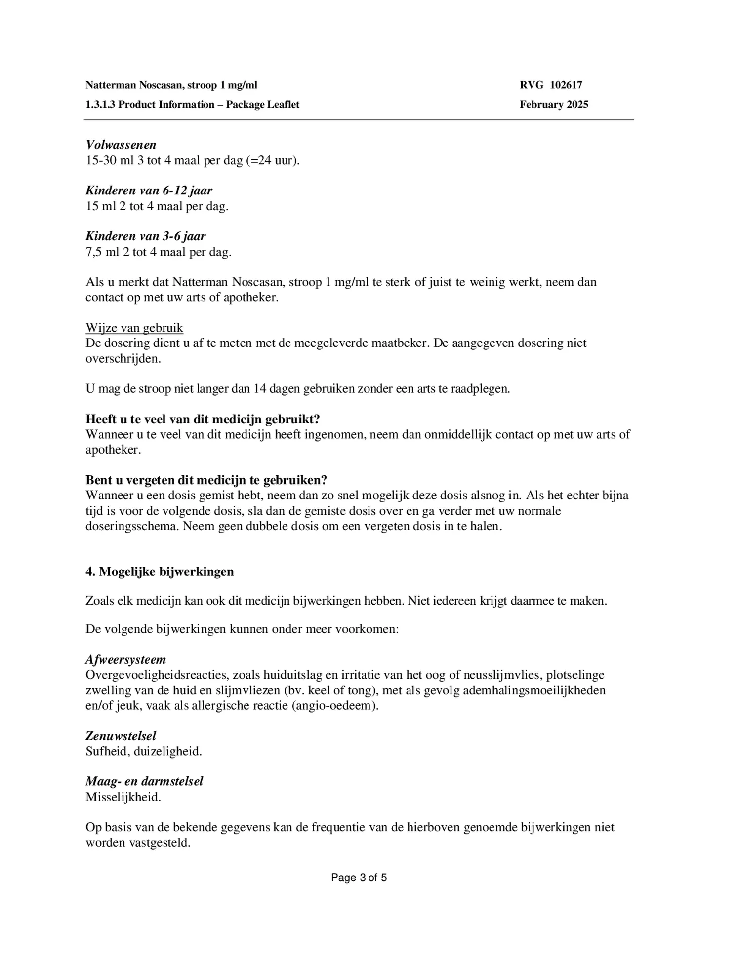 Noscasan Stroop bij prikkelhoest afbeelding van document #3, bijsluiter