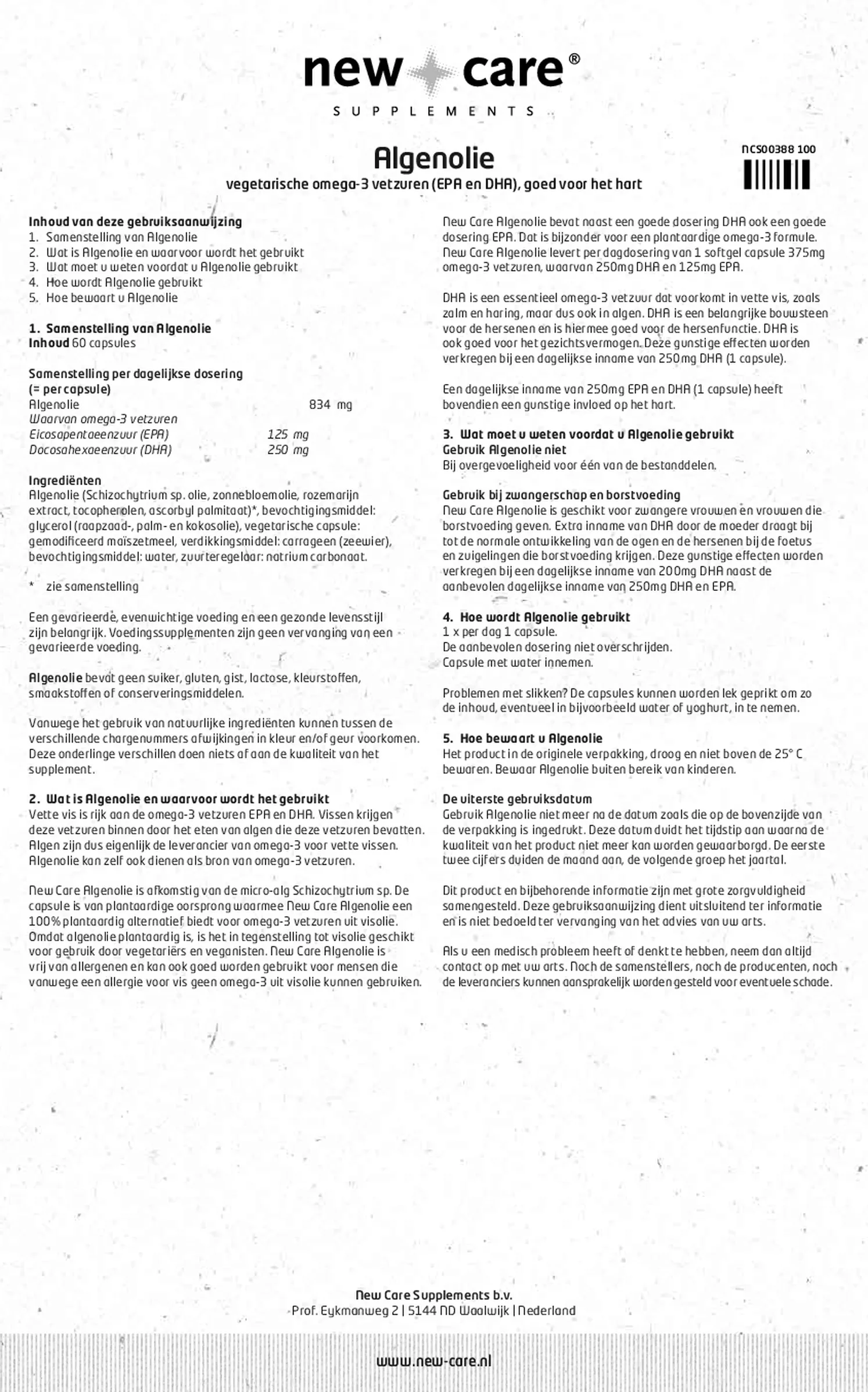 Algenolie Capsules afbeelding van document #1, gebruiksaanwijzing