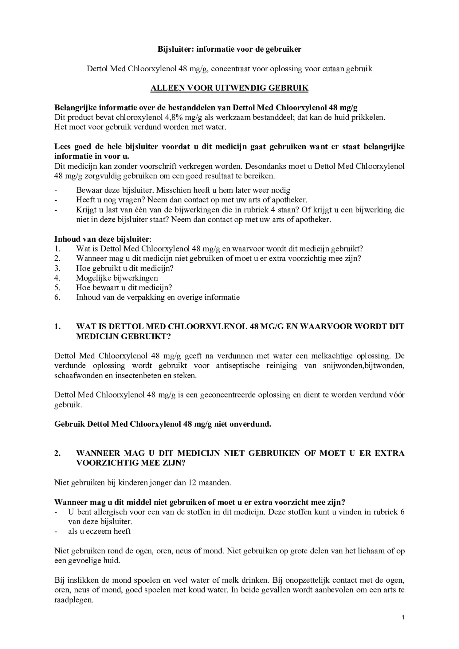 Chloorxylenol 48mg afbeelding van document #1, bijsluiter