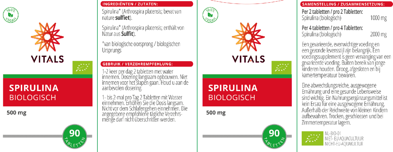 Spirulina Biologisch Tabletten afbeelding van document #1, etiket