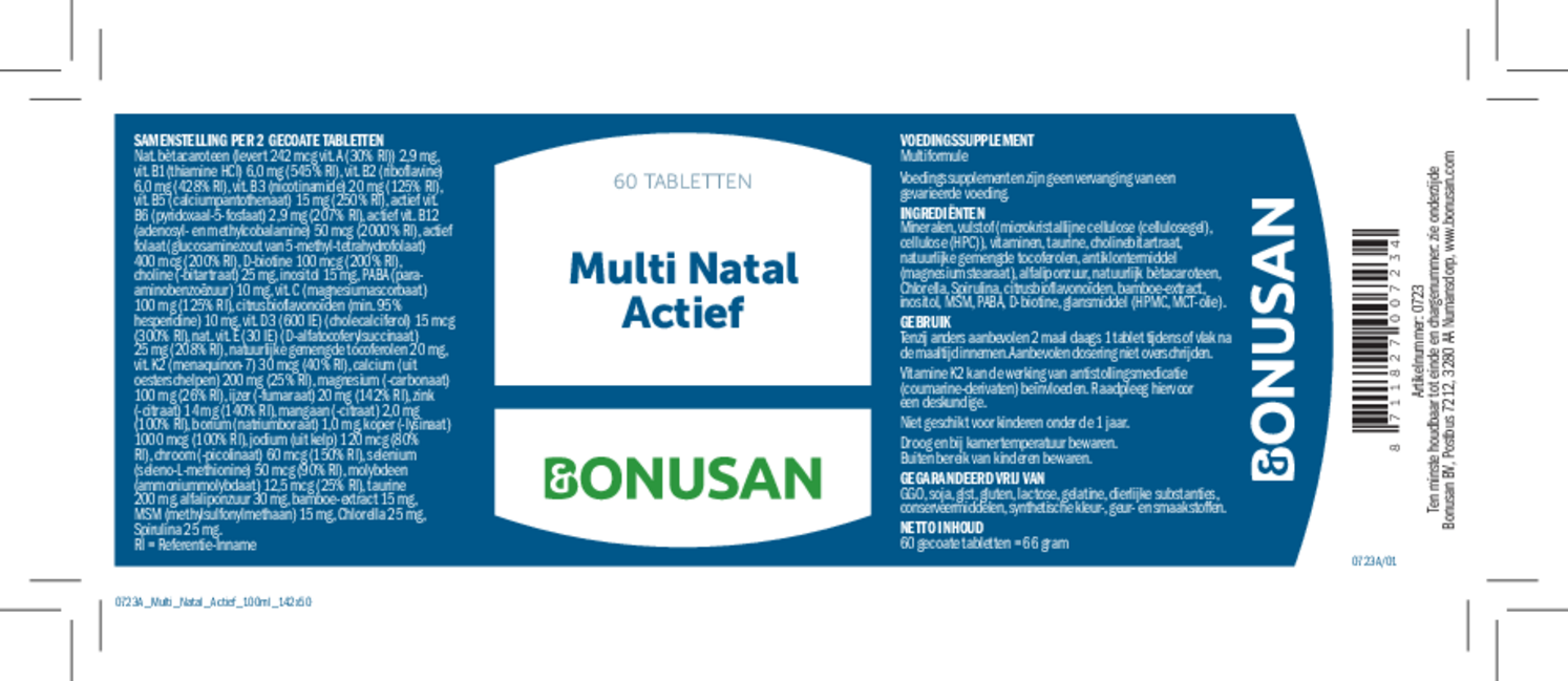 Multi Natal Actief Tabletten afbeelding van document #1, etiket