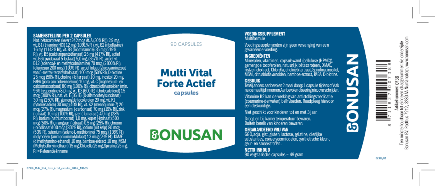 Multi Vital Forte Actief Capsules afbeelding van document #1, etiket