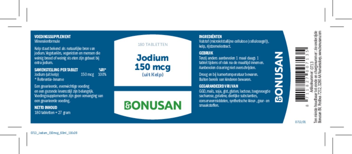 Jodium 150 mcg Tabletten afbeelding van document #1, etiket