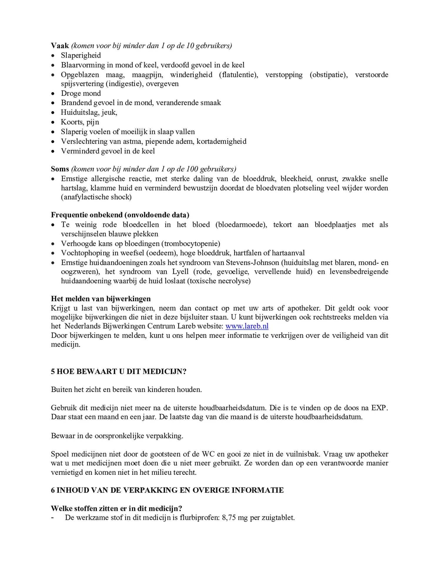 Sinaasappel Suikervrij Zuigtabletten afbeelding van document #5, bijsluiter