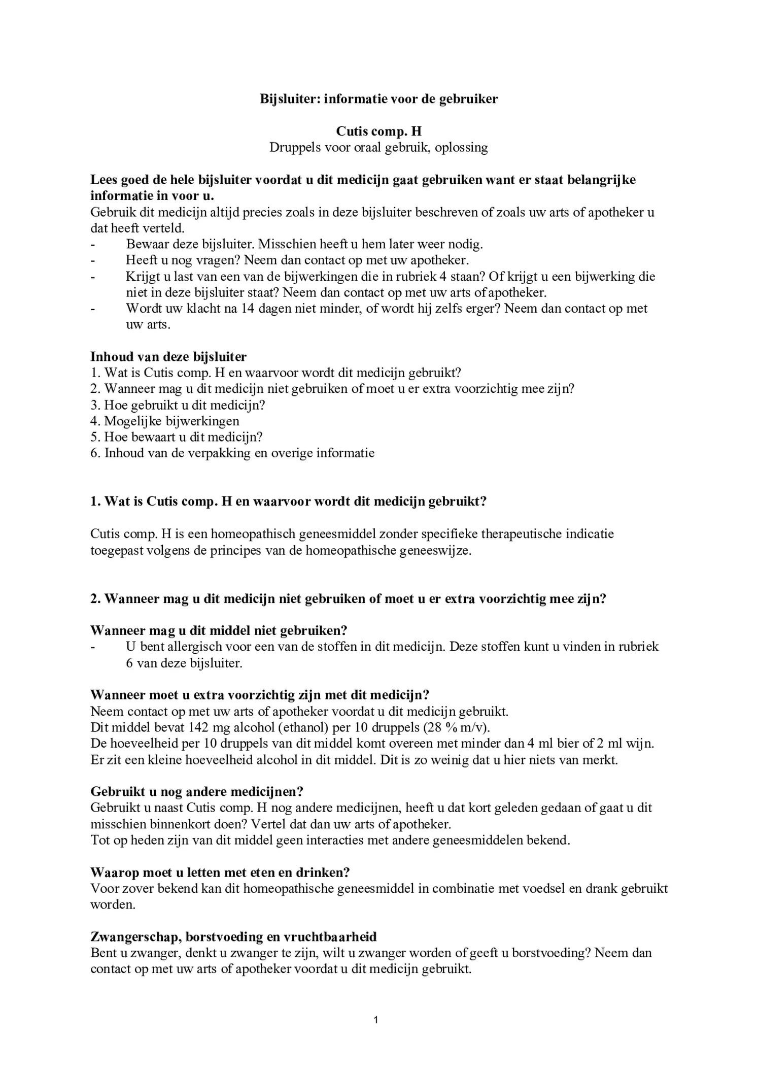 Cutis Compositum H afbeelding van document #1, bijsluiter