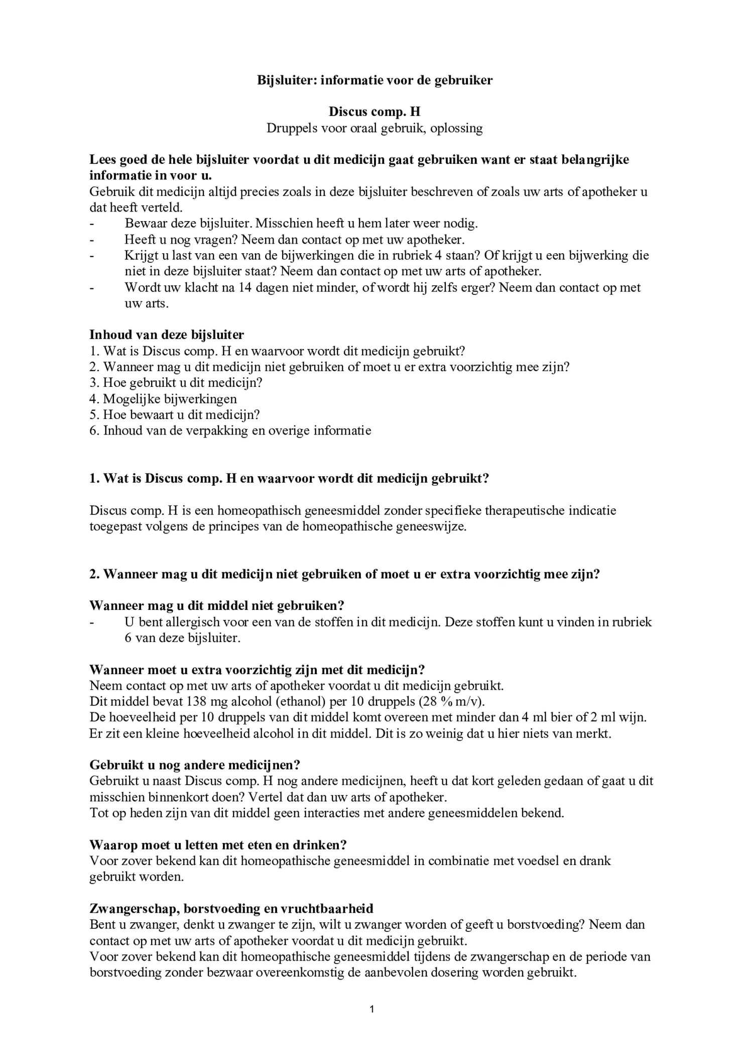 Discus Compositum H afbeelding van document #1, bijsluiter