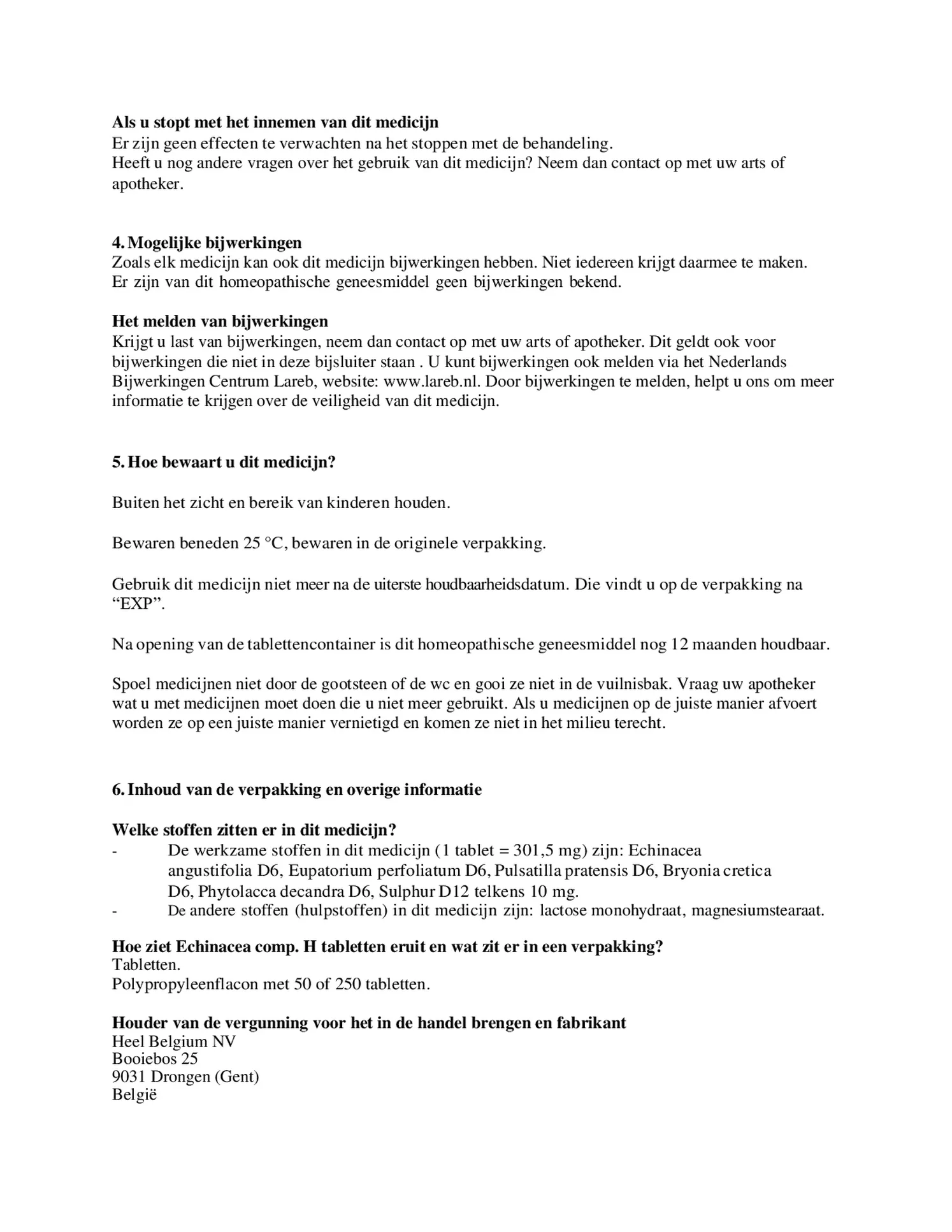 Echinacea Compositum H Tabletten afbeelding van document #3, bijsluiter