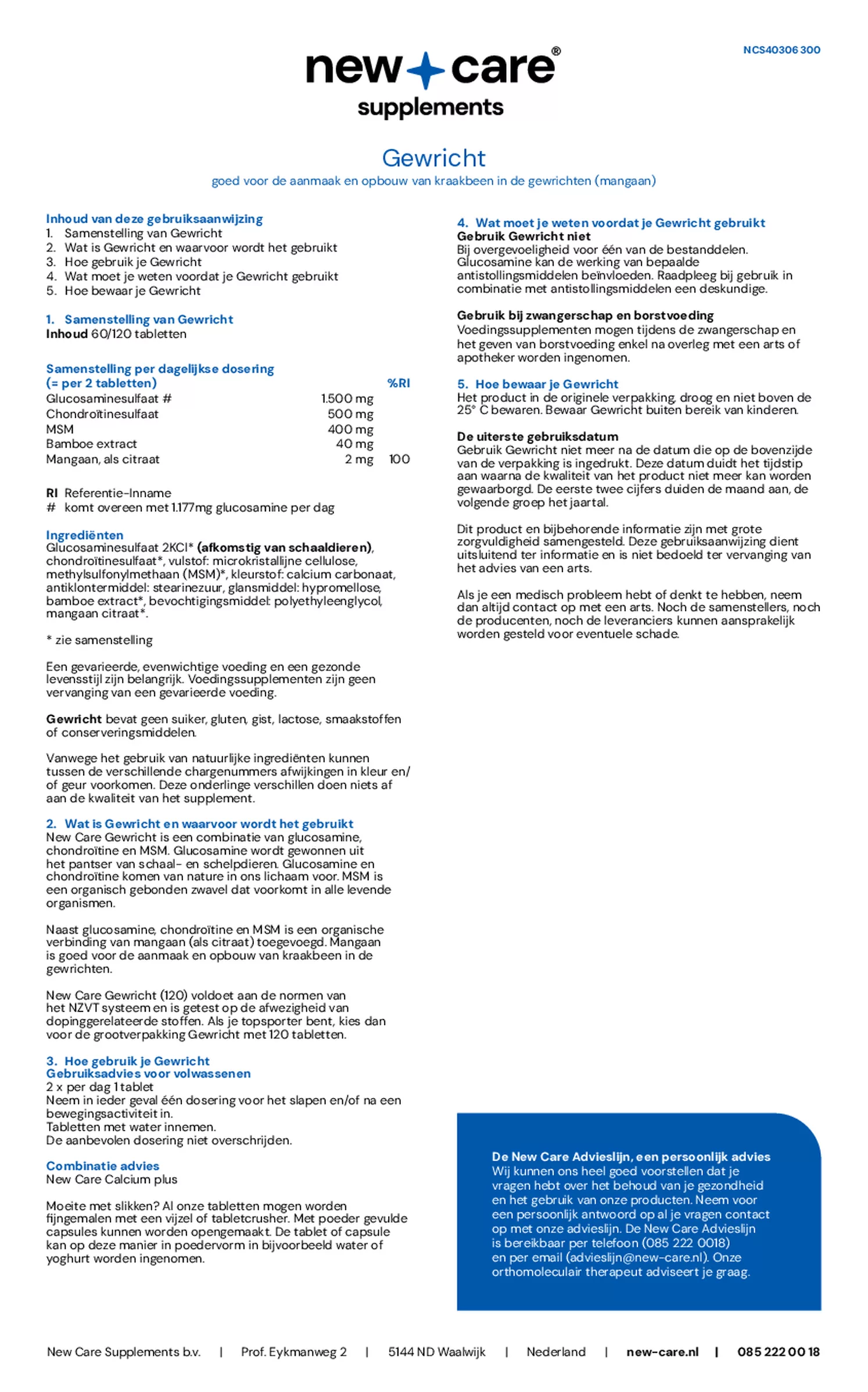 Gewricht Tabletten afbeelding van document #1, gebruiksaanwijzing