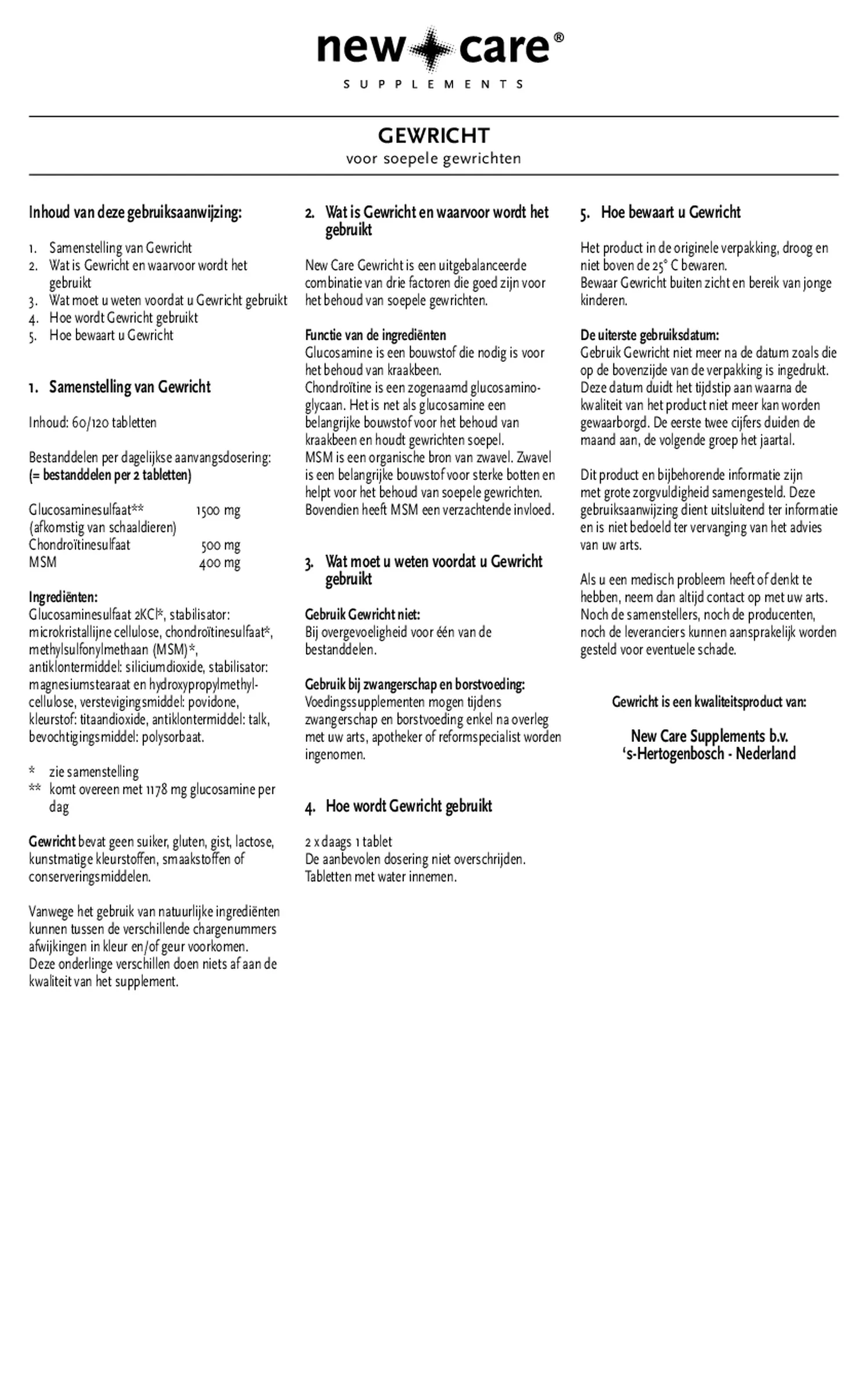 Gewricht Tabletten afbeelding van document #1, gebruiksaanwijzing